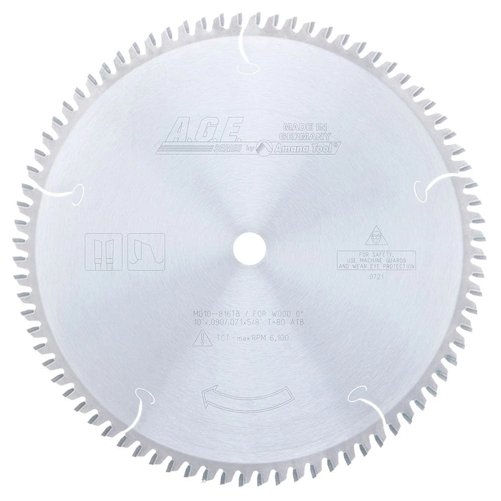 10″ X 80T x 5/8″ Bore – Thin Kerf Miter Saw Blade – ATB