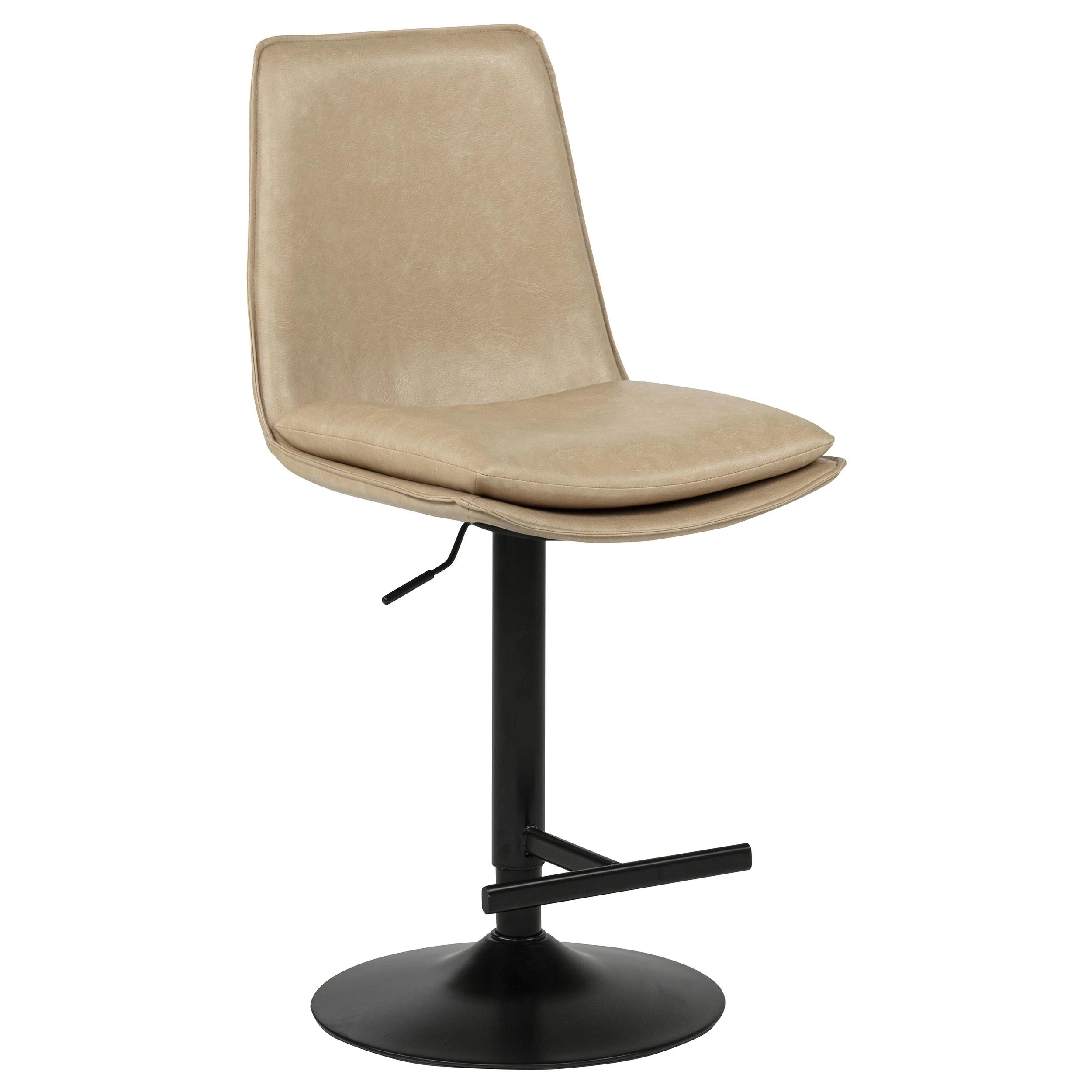 Eldridge Faux Leather Upholstered Adjustable Bar Stool Tan - Image 3