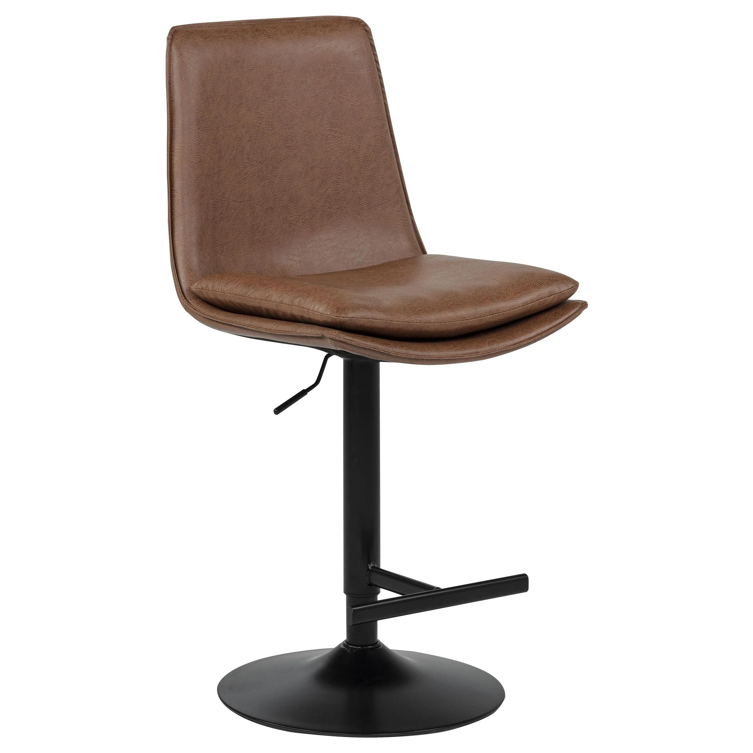 Eldridge Faux Leather Upholstered Adjustable Bar Stool Coffee - Image 3