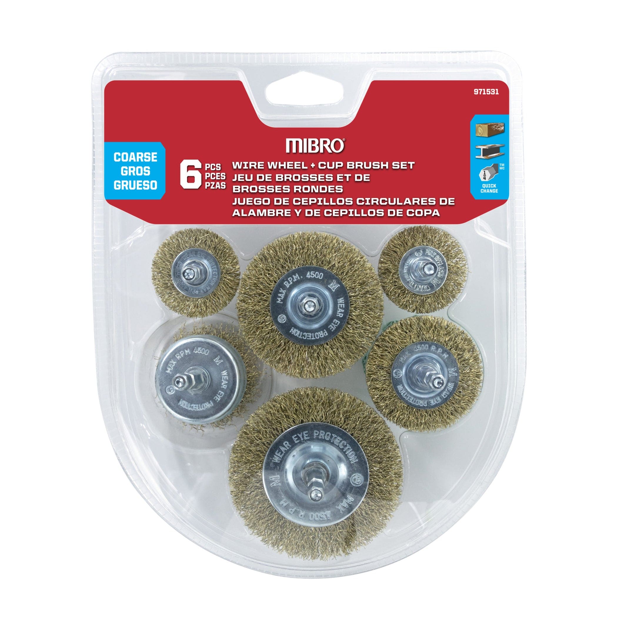 Wire Wheel Brush Set 1-1/2″ to 3″ (38.1 mm to 76.2 mm)