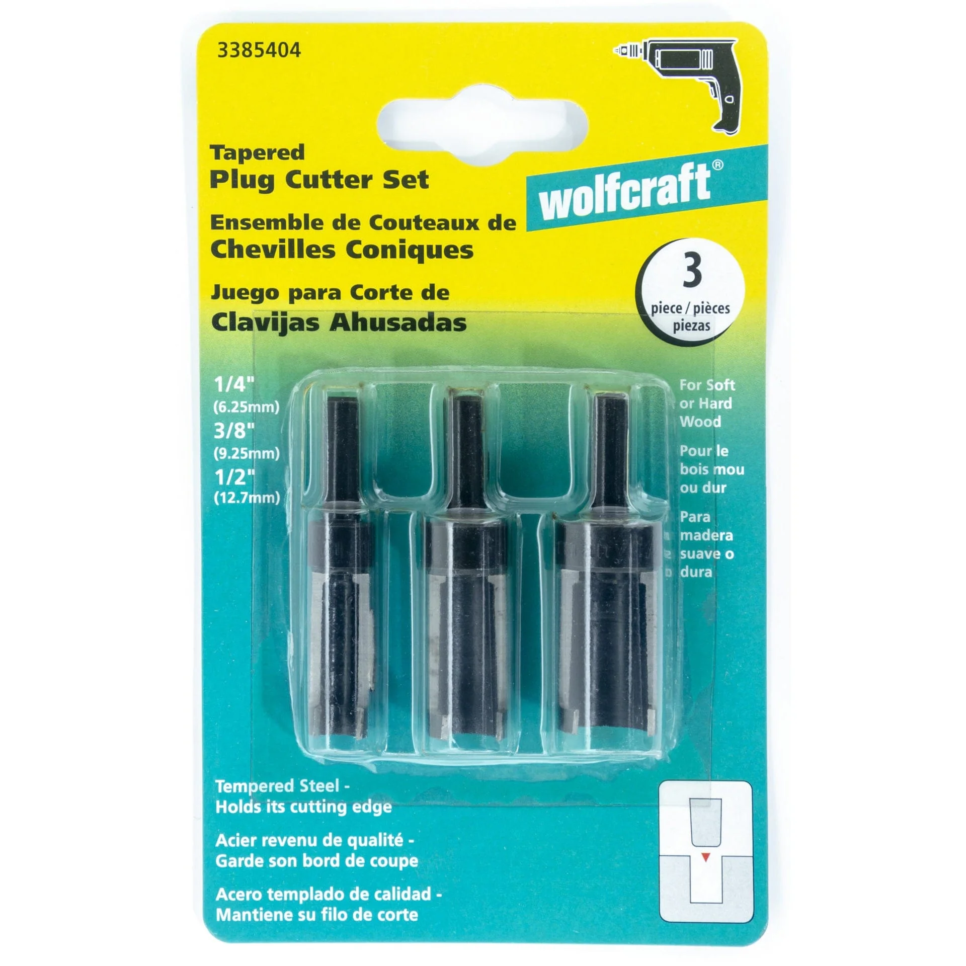 Treated Steel Tapered Plug Cutters Set - Image 2