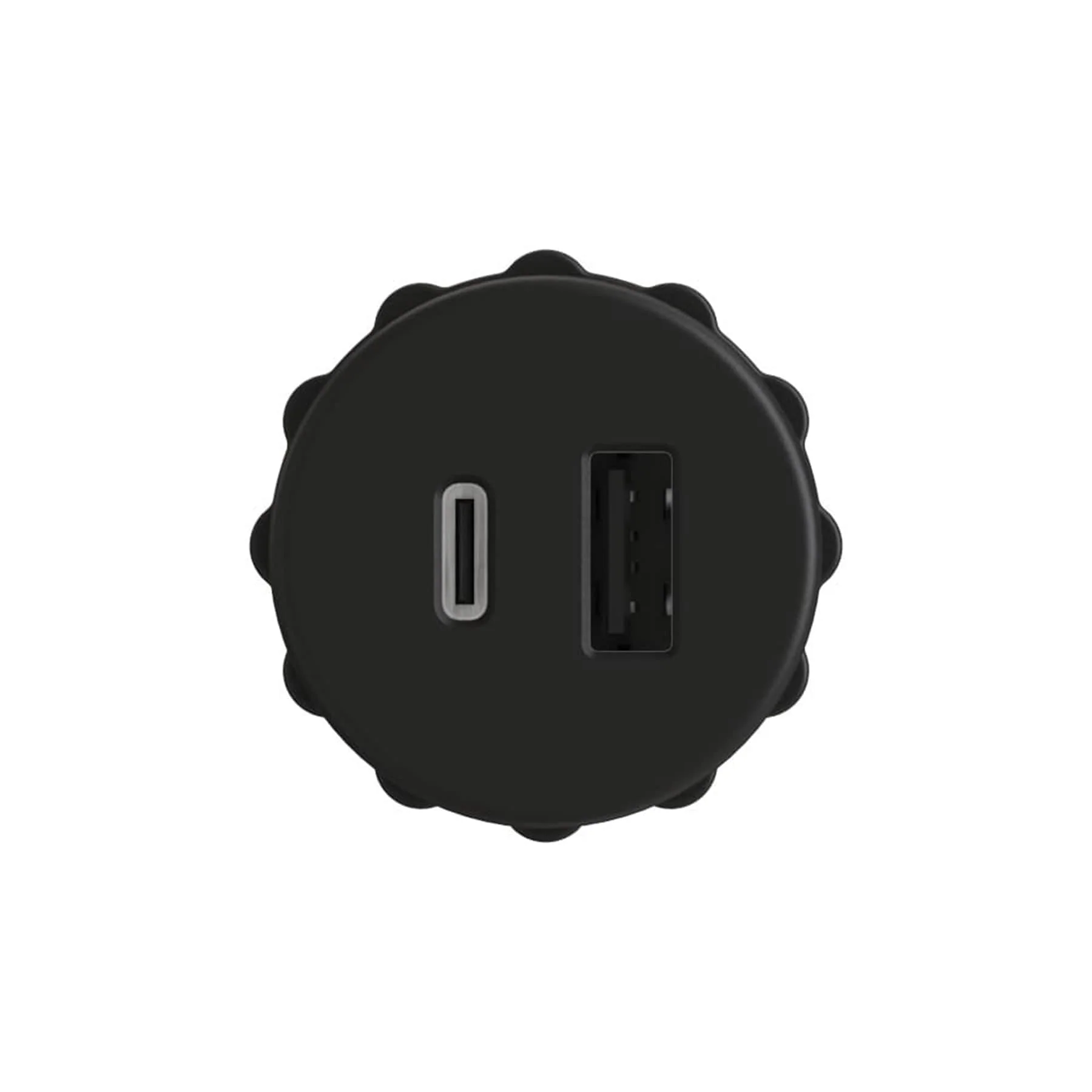 5V Rounded Recessed USB Charger Black - Image 2