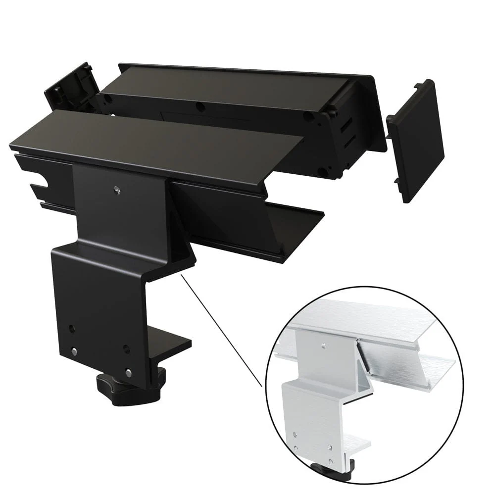 120V Clamp-On Power Bar and USB Charging Station Black - Image 2