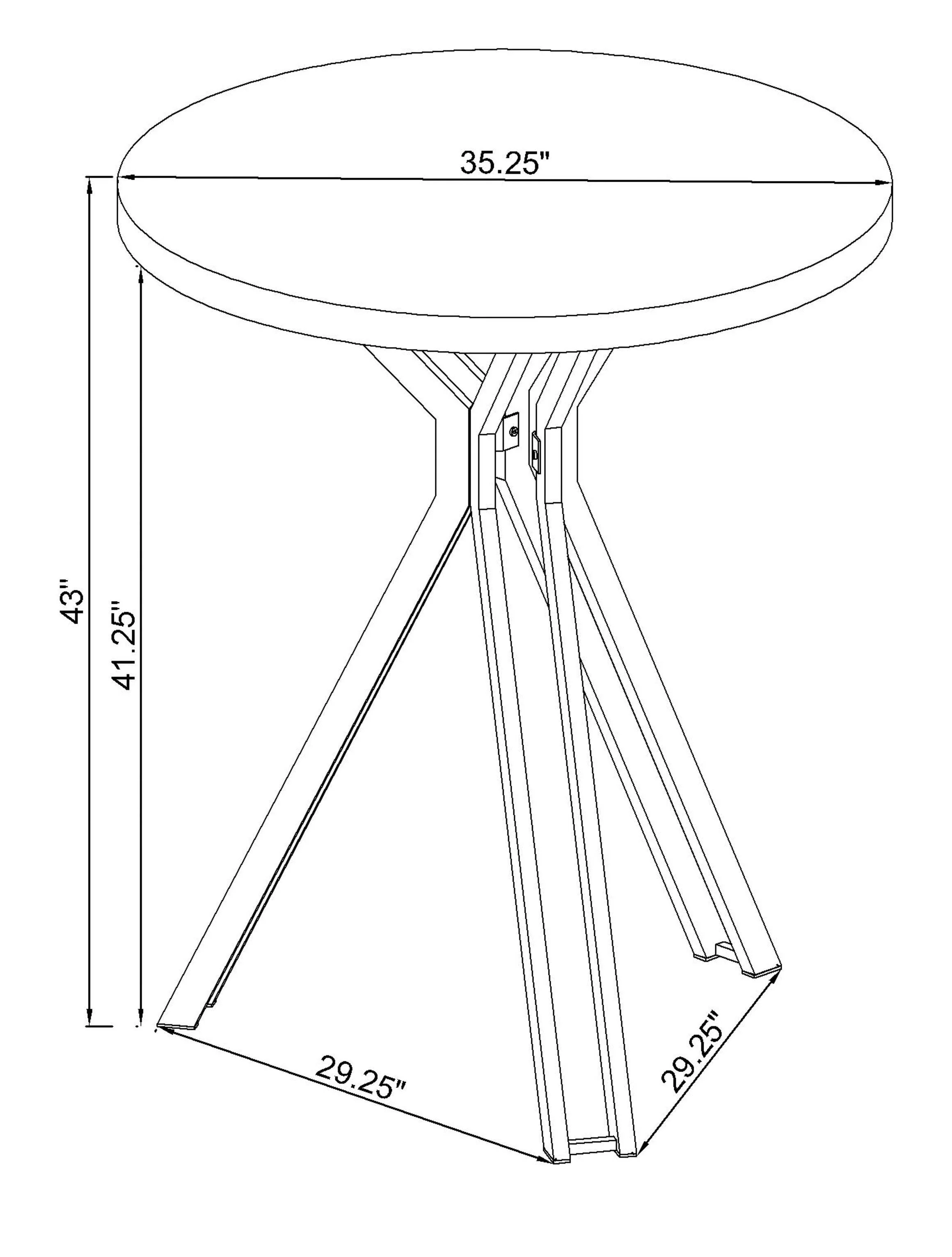 Edgerton Round Wood Top Bar Table Dark Oak Chrome - Image 2