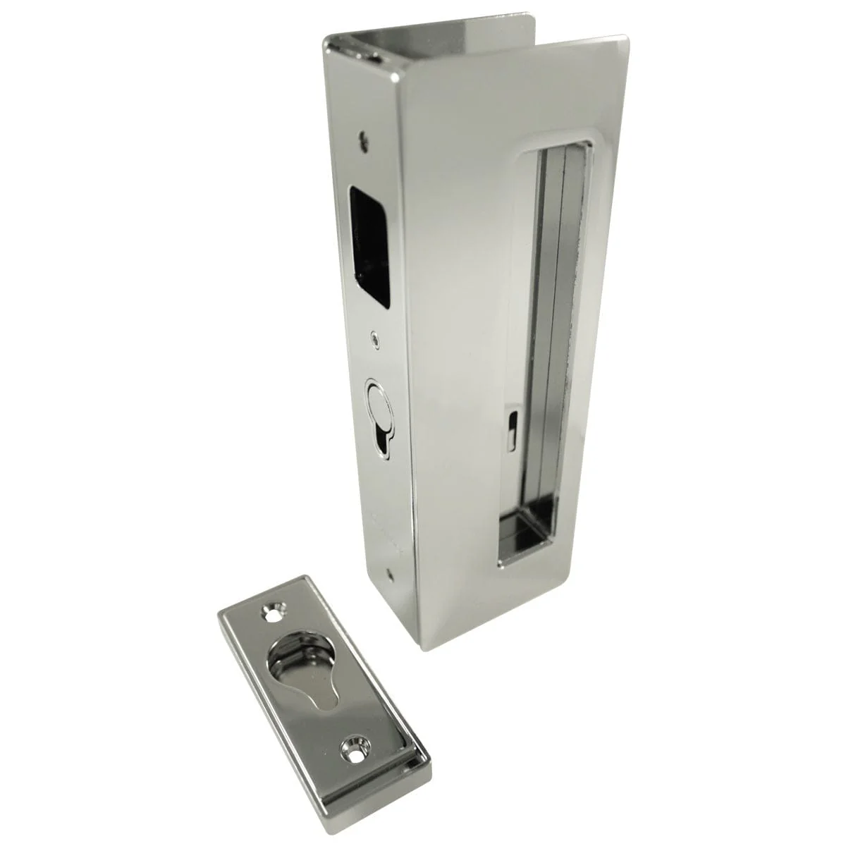 Cavity Sliders CL400 Magnetic Pocket Door Handle – Left Hand Snib – Bright Chrome – Fits 1-3/8″ Door