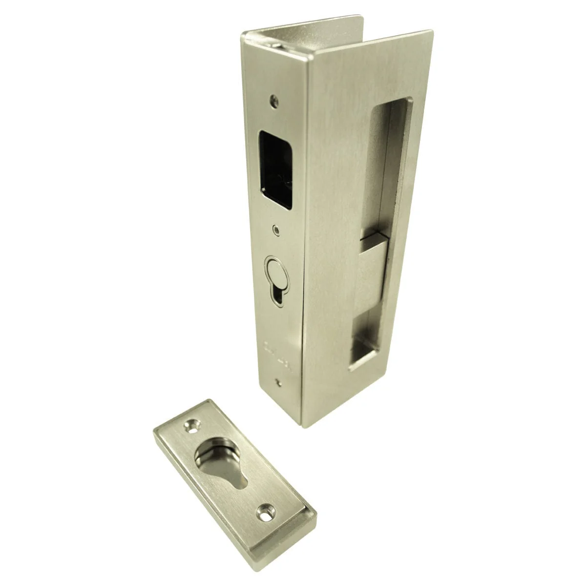 Cavity Sliders CL400 Magnetic Pocket Door Handle for 1-3/8″ Door Satin Nickel RH Snib