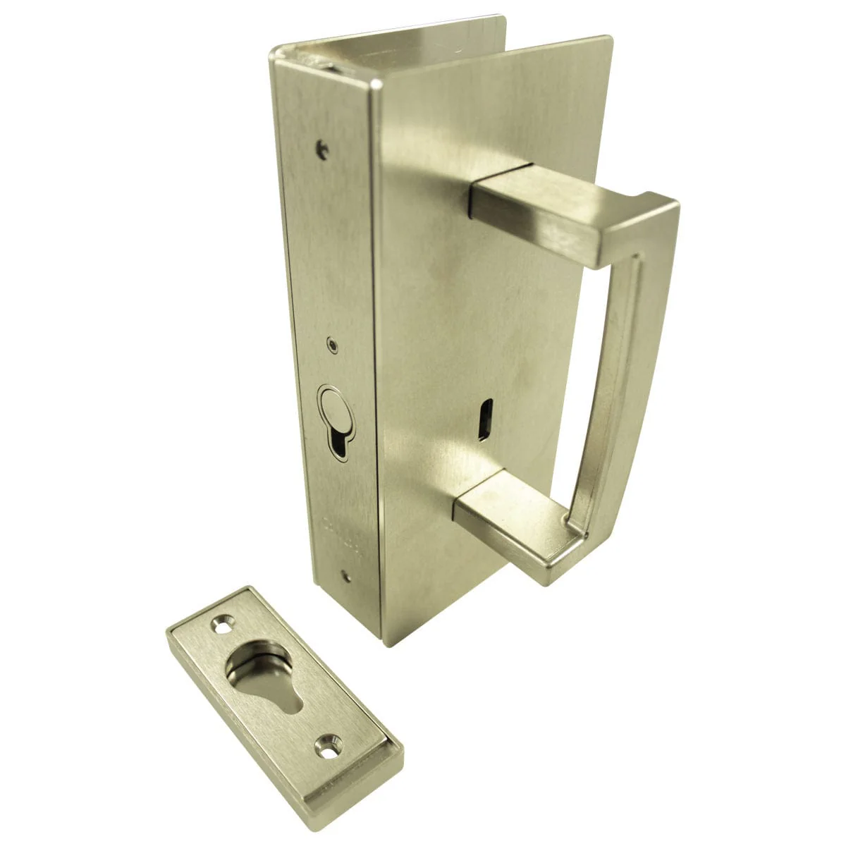 Cavity Sliders CL400 ADA Magnetic Pocket Door Handle for 1-3/8″ Door Satin Nickel LH Snib