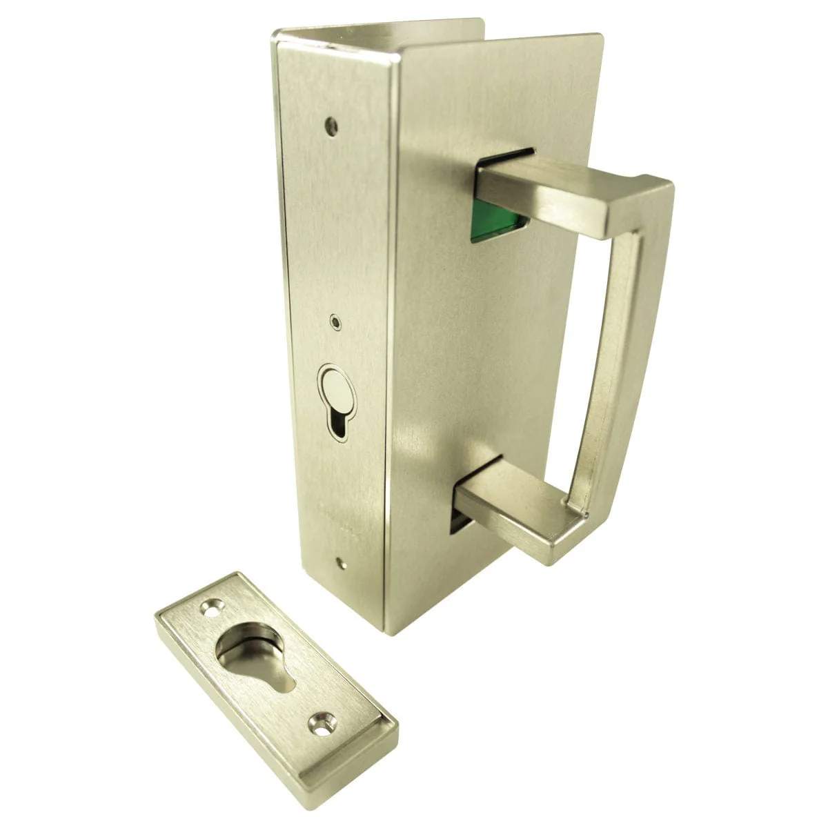 Cavity Sliders CL400 ADA Magnetic Pocket Door Handle – Right-Hand with Snib – Satin Nickel – Fits 1-3/4″ Door