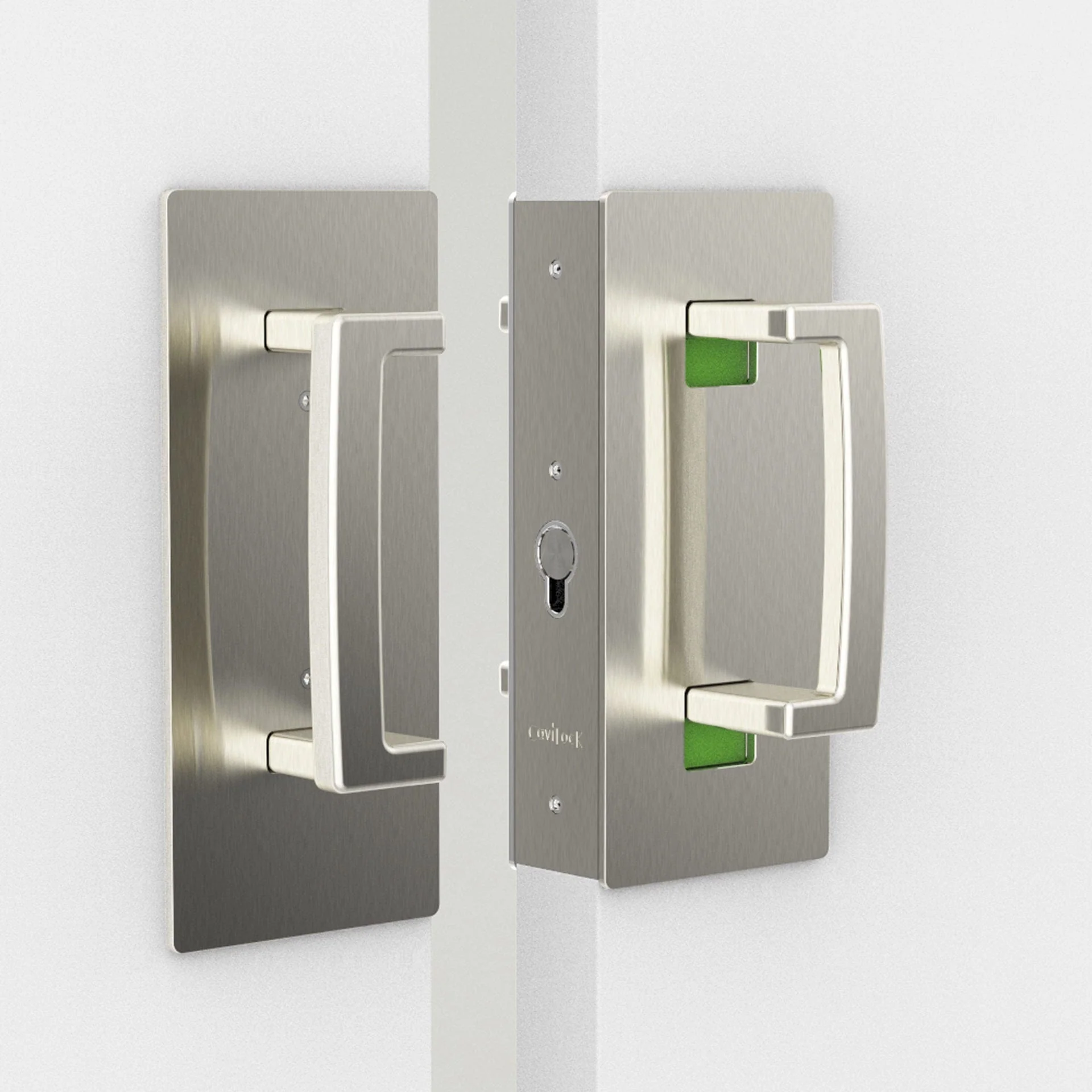 Cavity Sliders CL400 ADA Magnetic Pocket Door Handle - Right-Hand with Snib - Satin Nickel - Fits 1-3/4" Door - Image 3