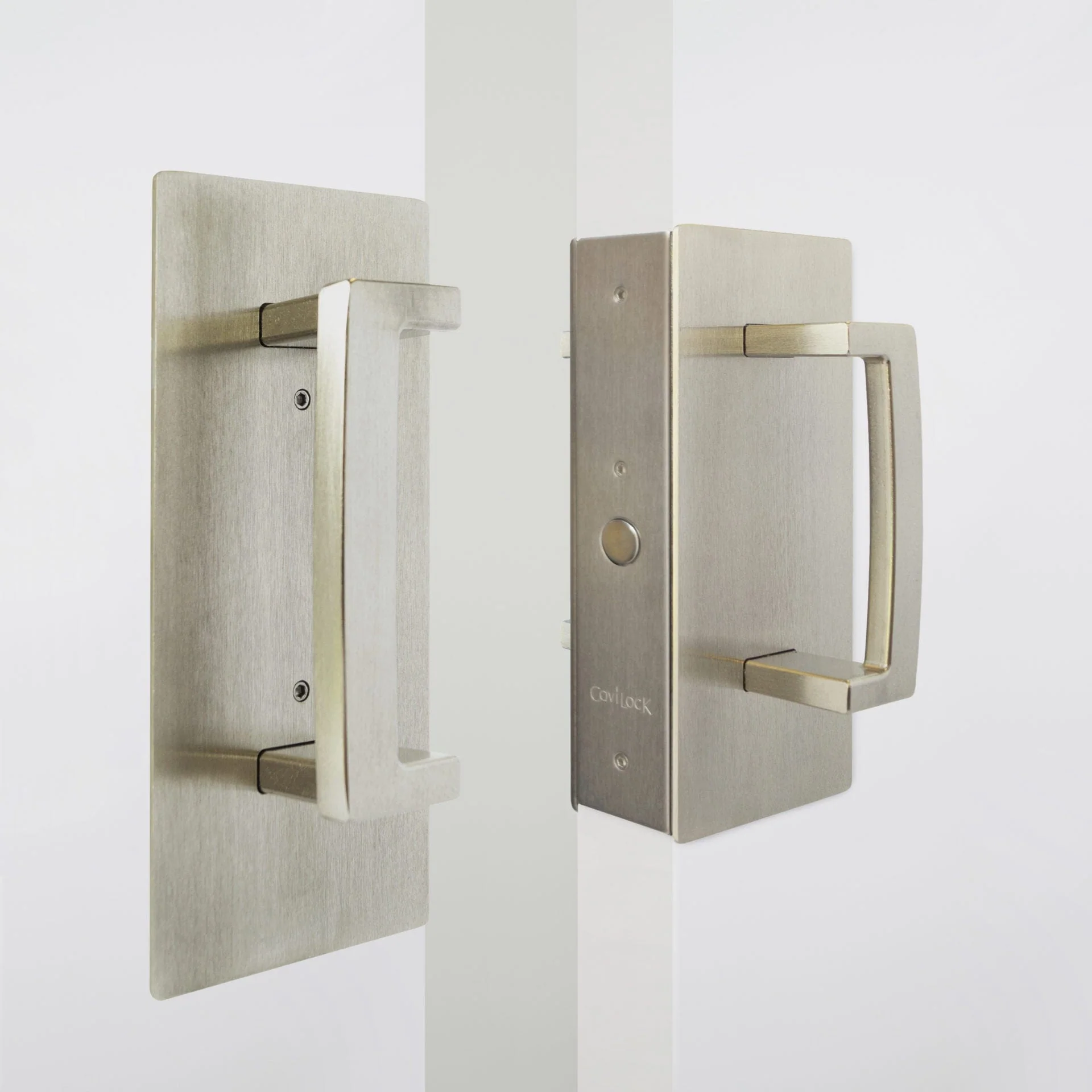 Cavity Sliders CL400 ADA Magnetic Bi-Parting  Pocket Door Handle for 1-3/4" Door Satin Chrome Magnetic Latching - Image 2