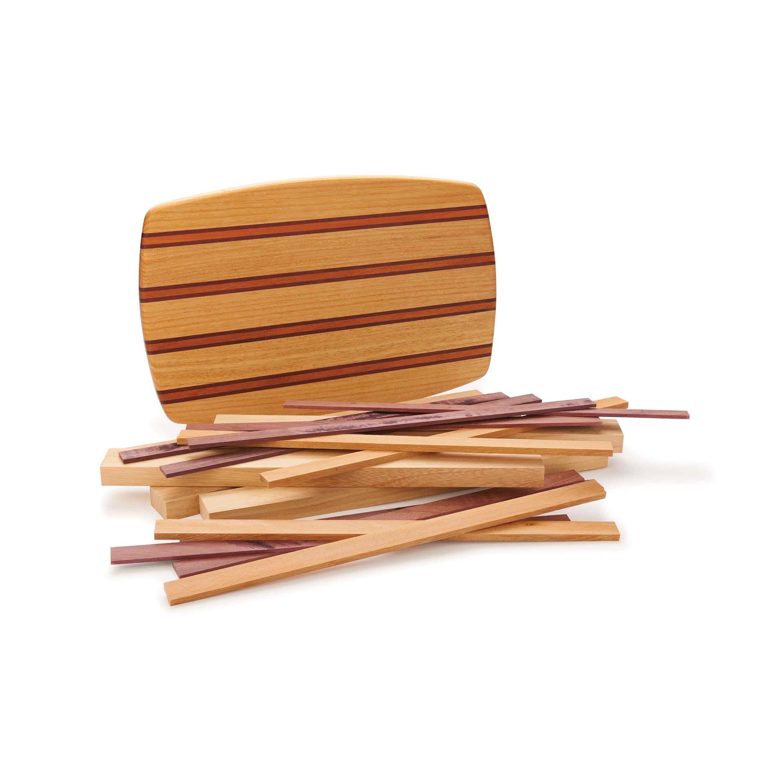 Exotic Cutting Board Kit – 3/4″ x 10″ x 16″ – Angelim, Araracanga & Purpleheart