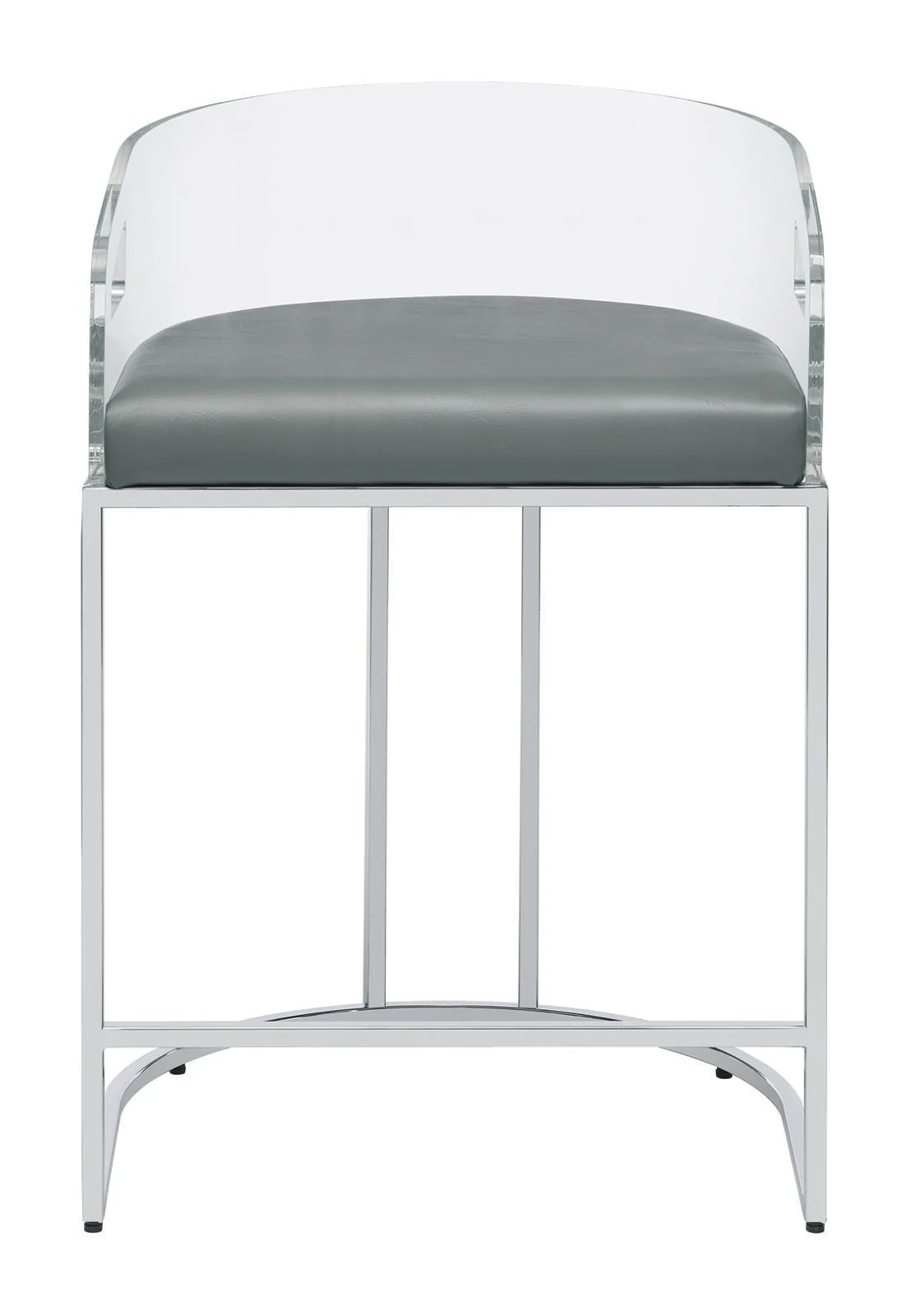 Thermosolis Acrylic Back Counter Height Stools Gray Chrome (Set of 2) - Image 3