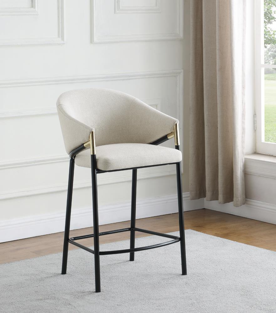 Chadwick Sloped Arm Counter Height Stools Beige Glossy Black (Set of 2) - Image 1