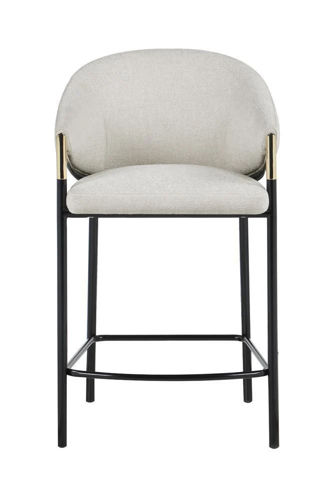 Chadwick Sloped Arm Counter Height Stools Beige Glossy Black (Set of 2) - Image 3