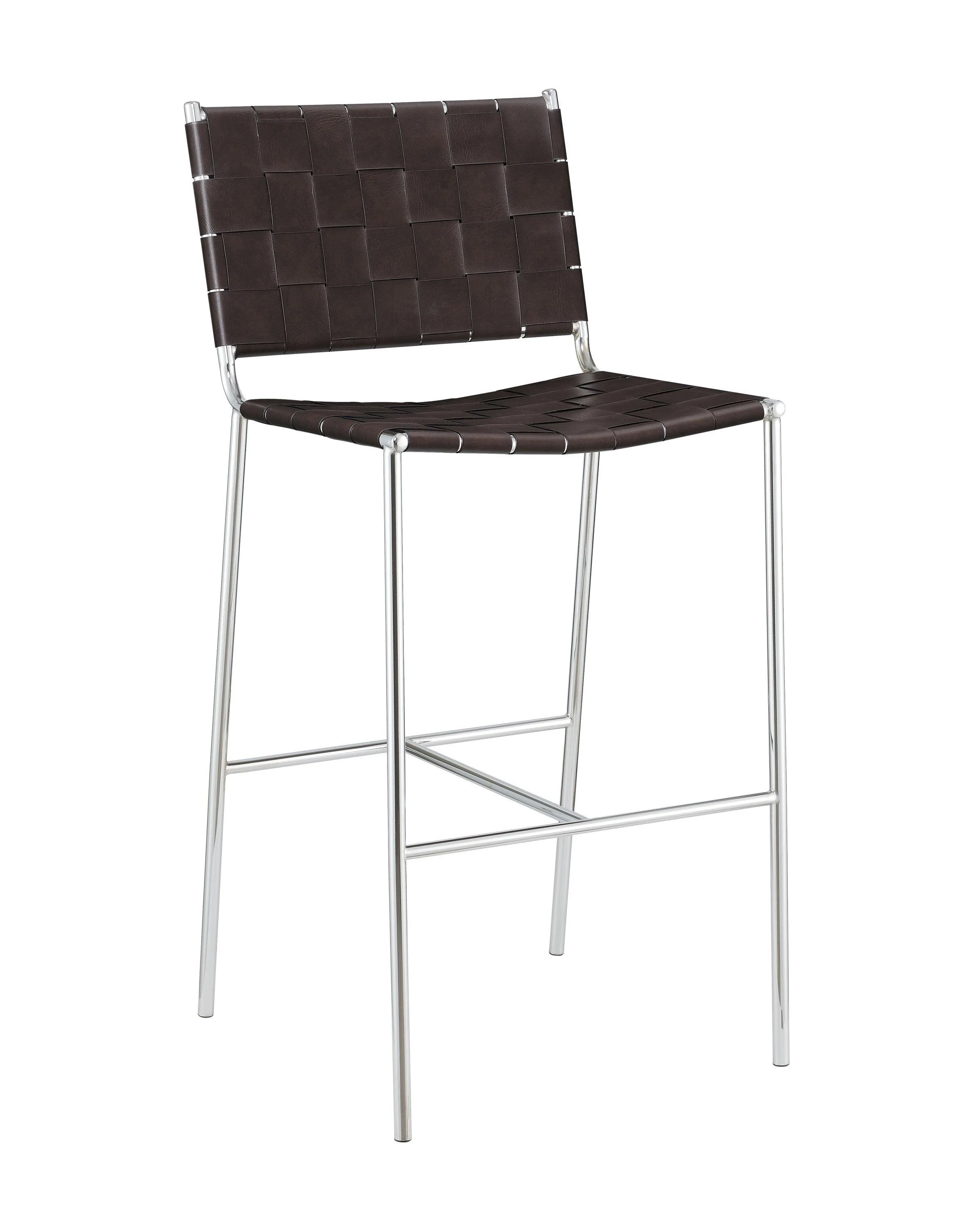 Adelaide Upholstered Bar Stool With Open Back Brown Chrome - Image 2