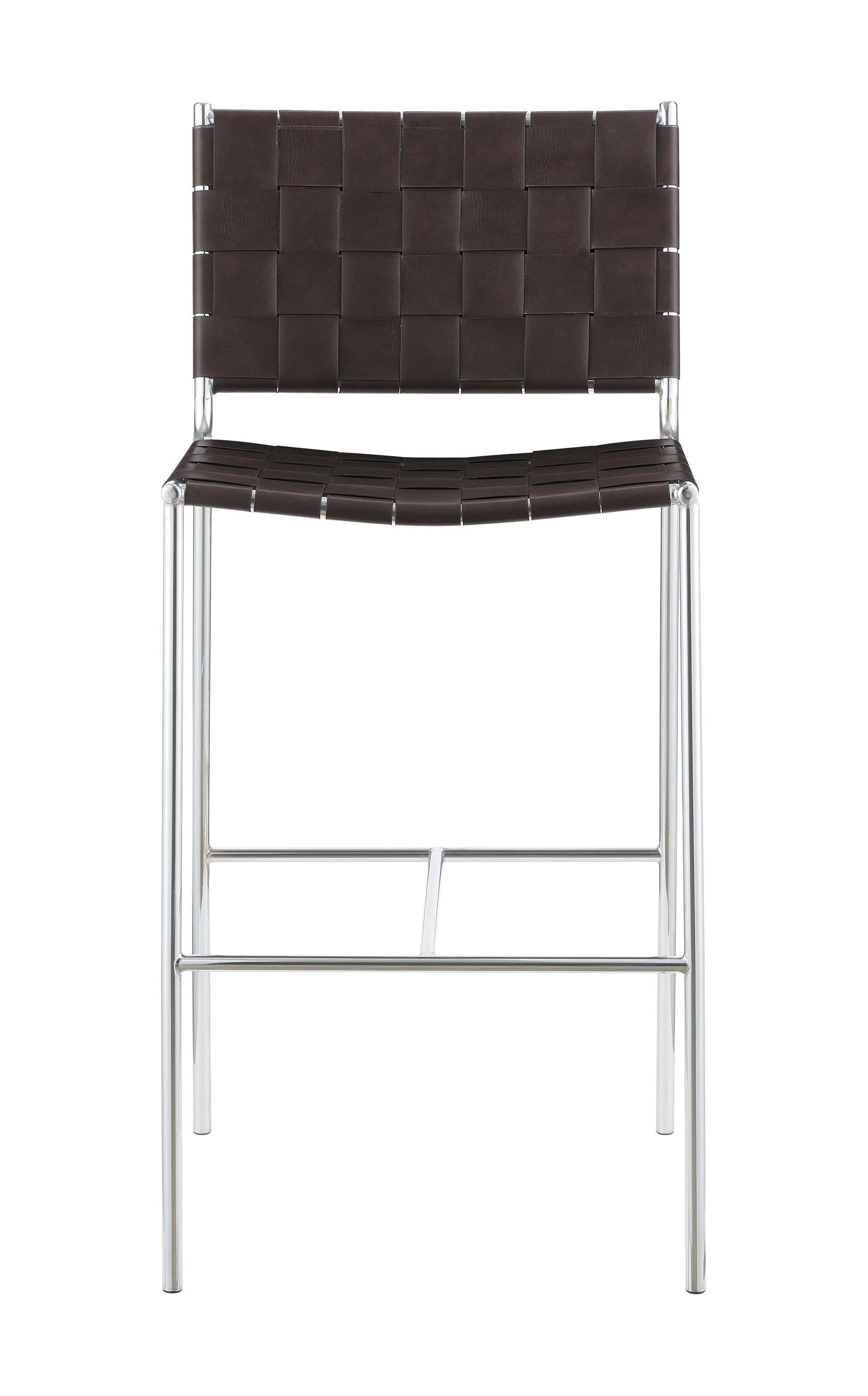 Adelaide Upholstered Bar Stool With Open Back Brown Chrome - Image 3