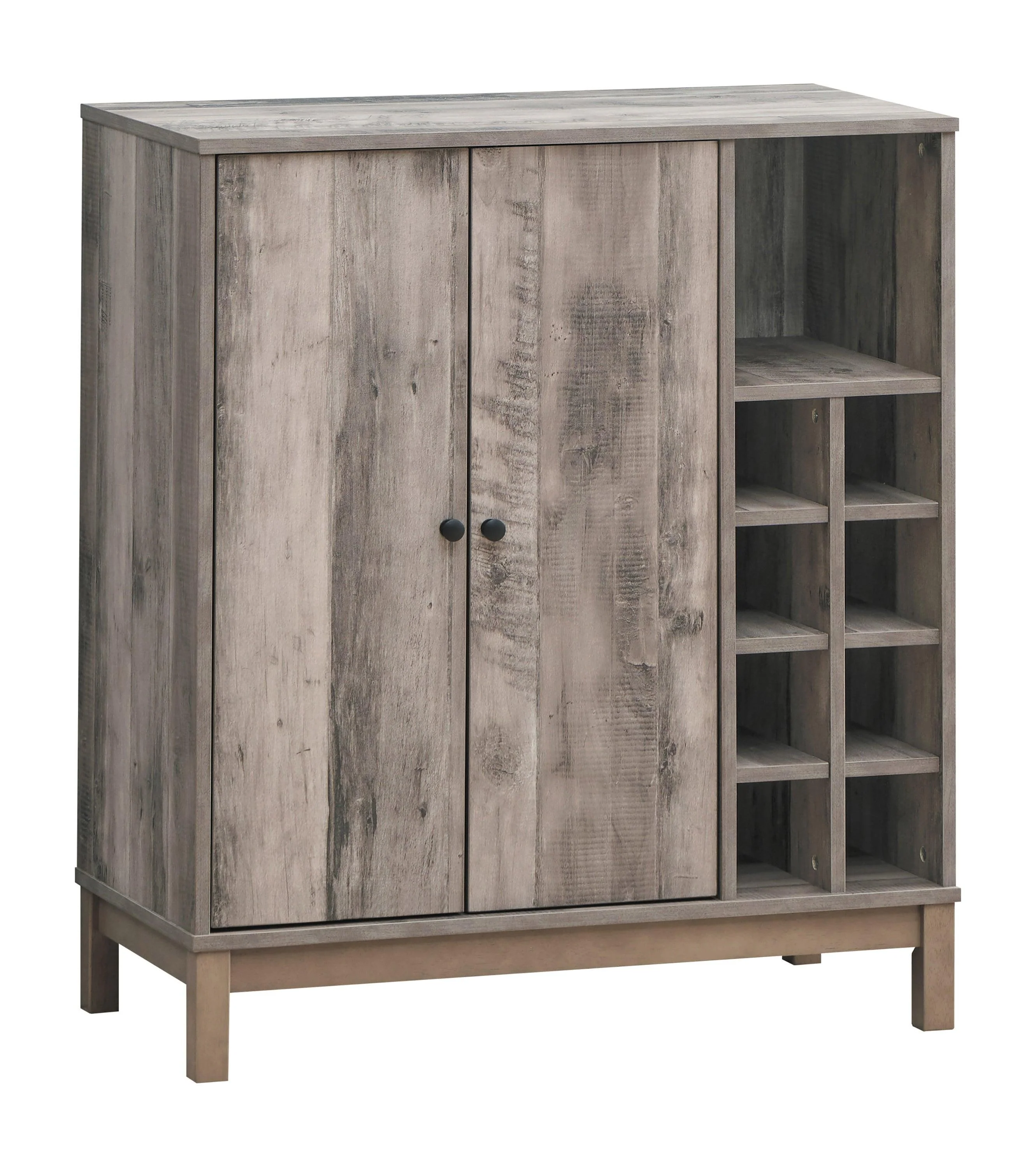 Cheyenne 2 Door Wine Cabinet With Stemware Rack Weathered Acacia - Image 2