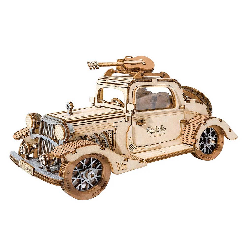 Vintage Car 3D Wooden Puzzle Kit - Image 1