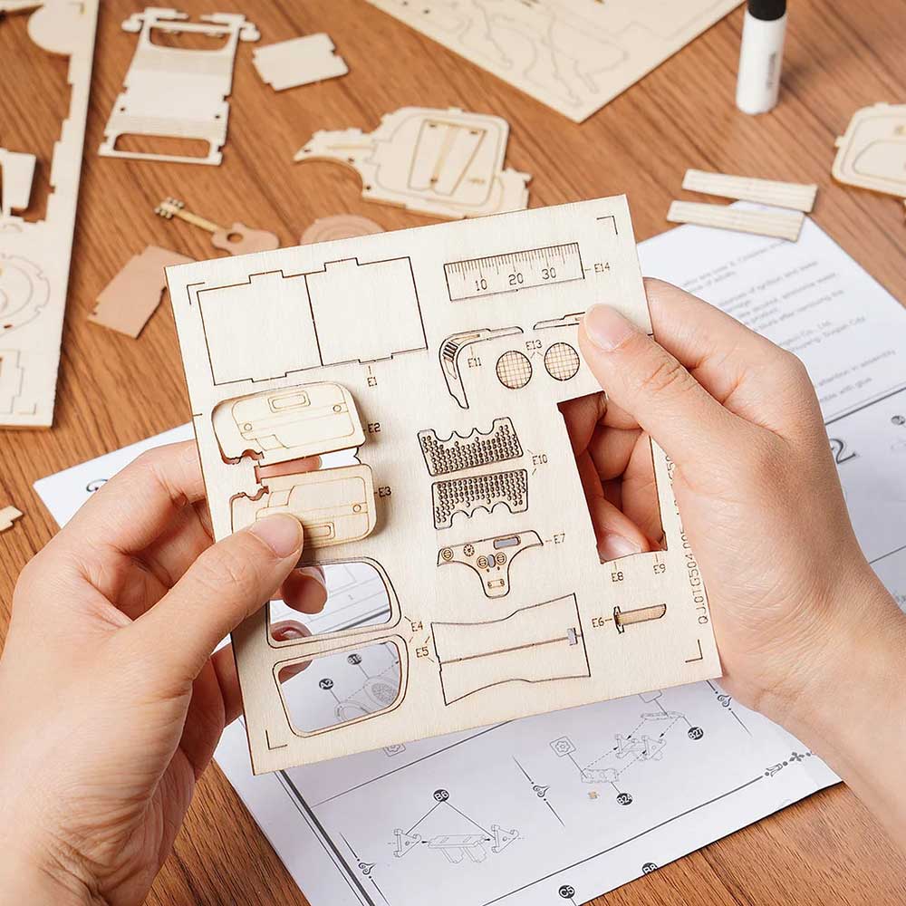 Vintage Car 3D Wooden Puzzle Kit - Image 3