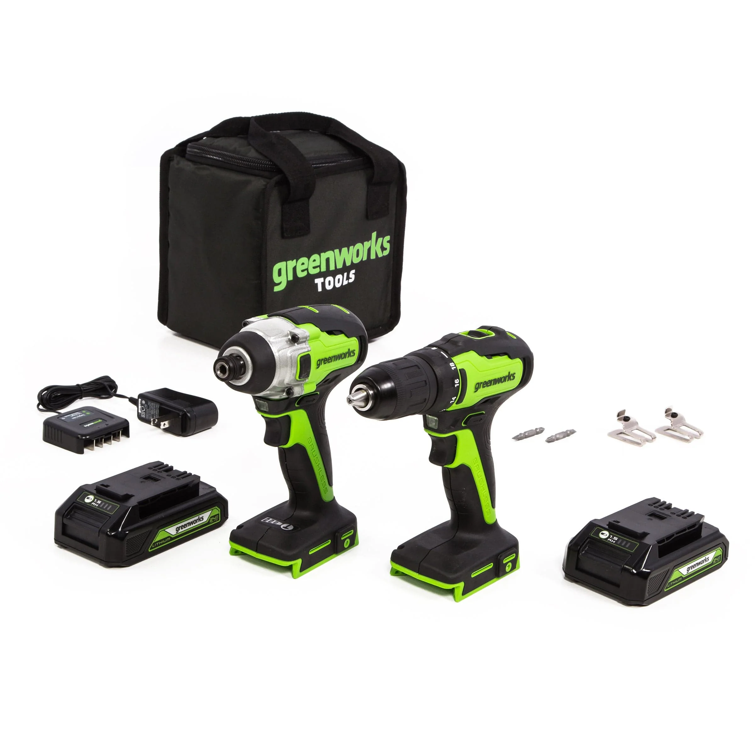 GW 24V BL Drill / Impact Driver with Two 2AH Batteries and Charger - Image 1