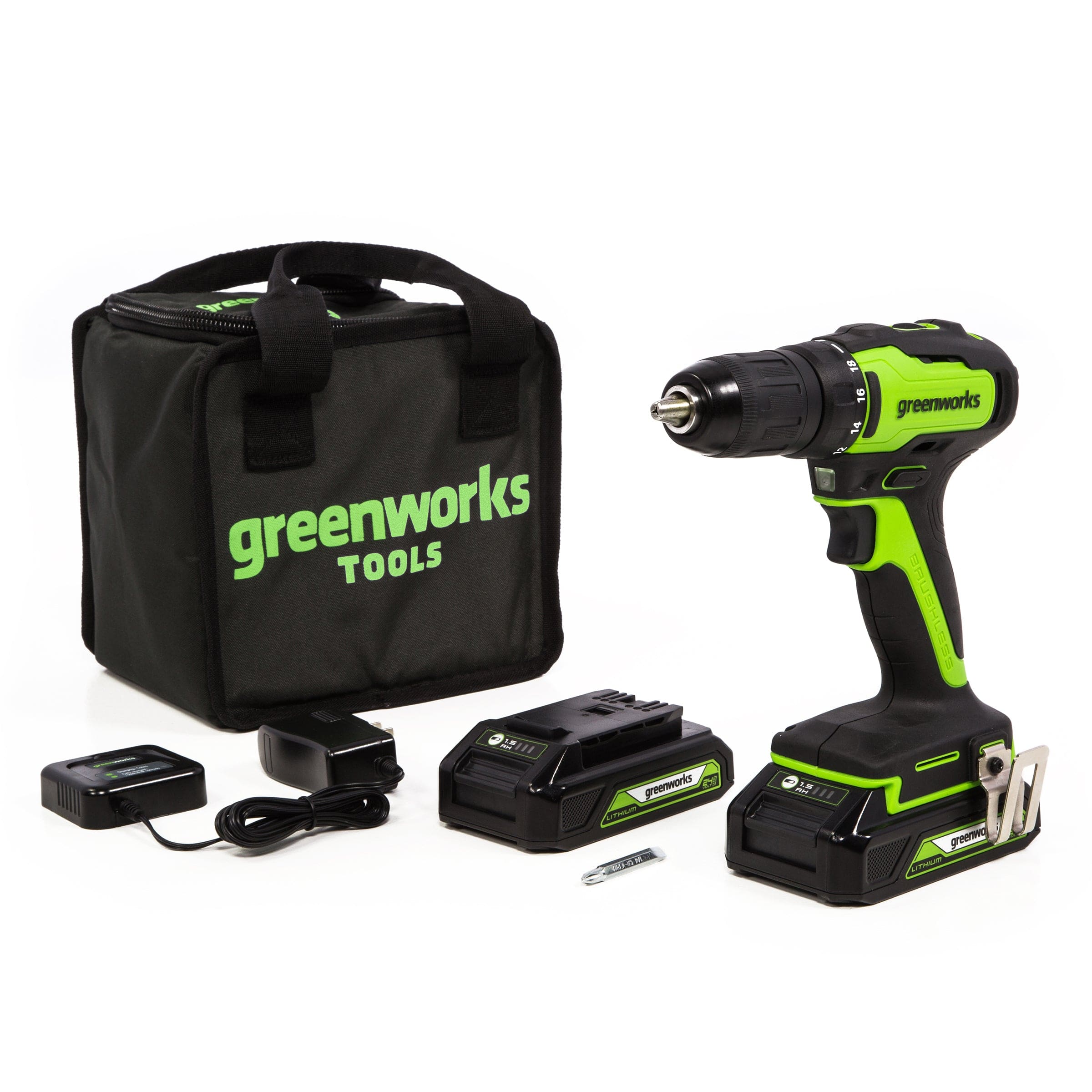 GW 24V BL Drill Kit with Two 2AH Batteries and Charger