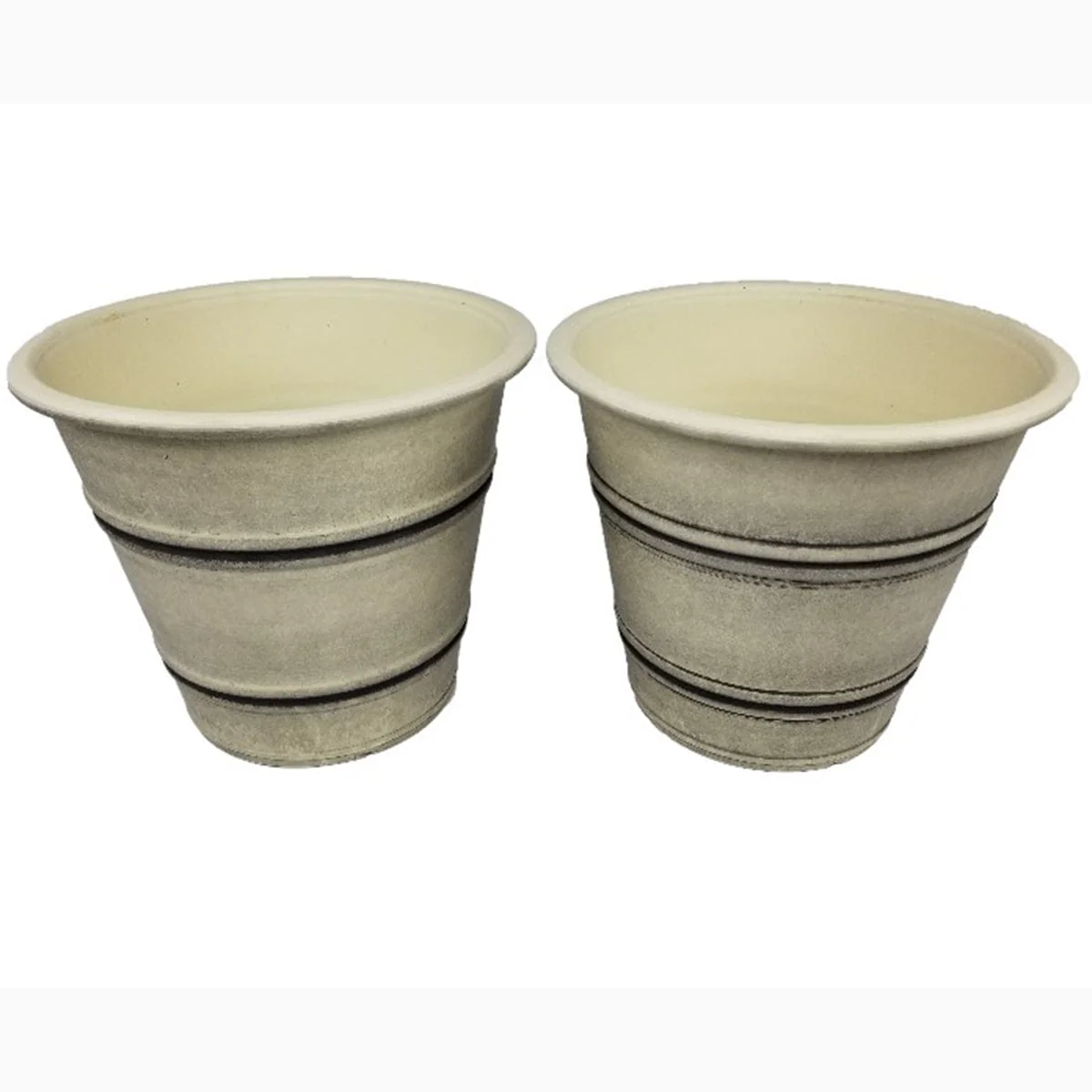 Round Planter Set Medium Washed Sandstone Set of 2