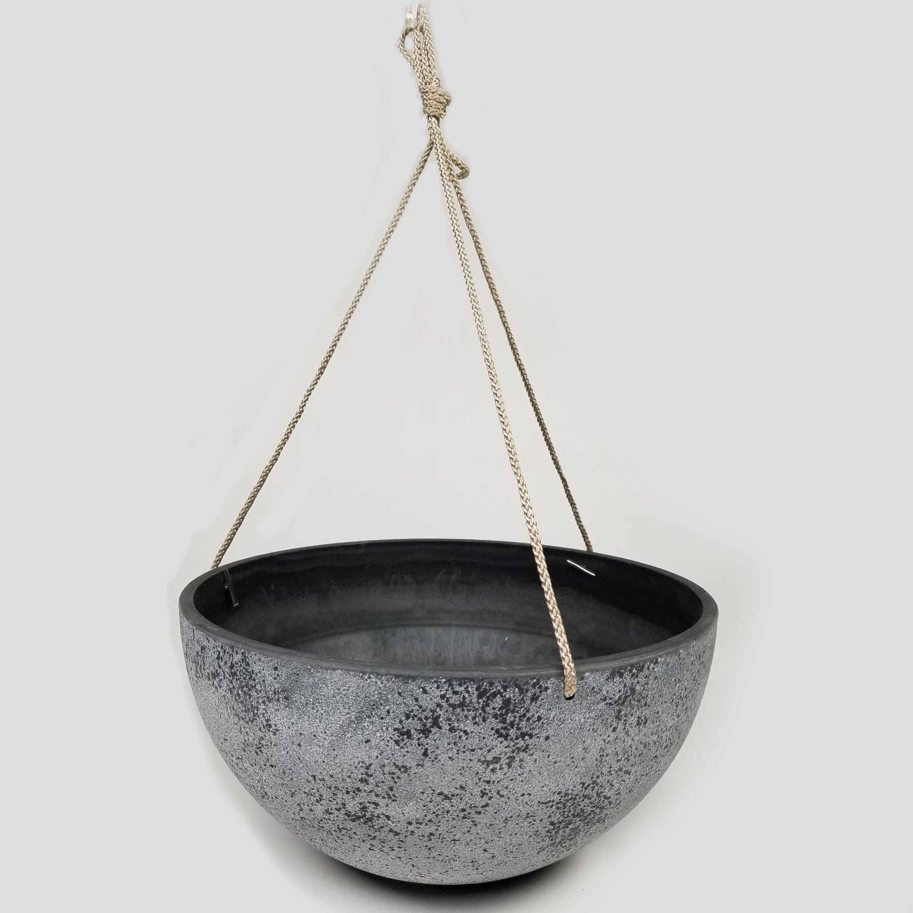 Round Spackled Hanging Planter Medium Gray