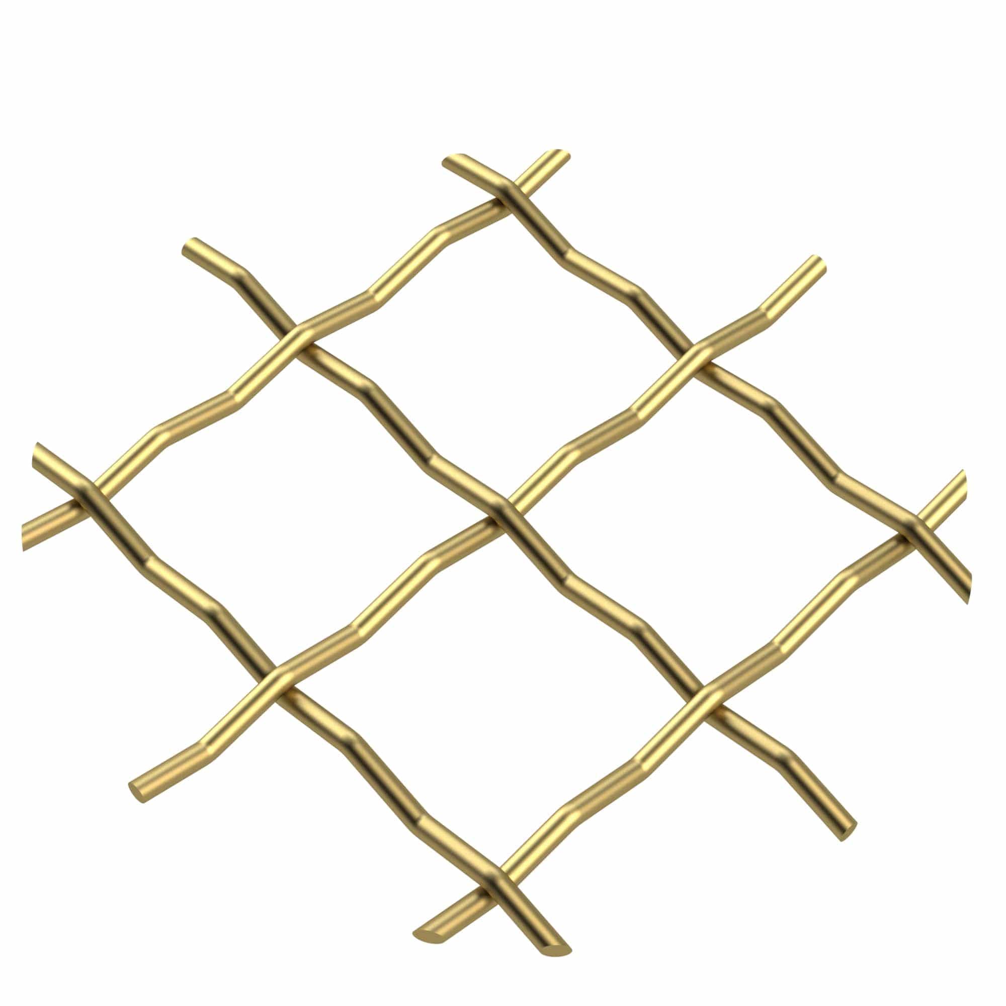 .75" Pressed Single Diamond Decorative Grille - Satin Brass, 18" W x 48" L Sheet - Image 1