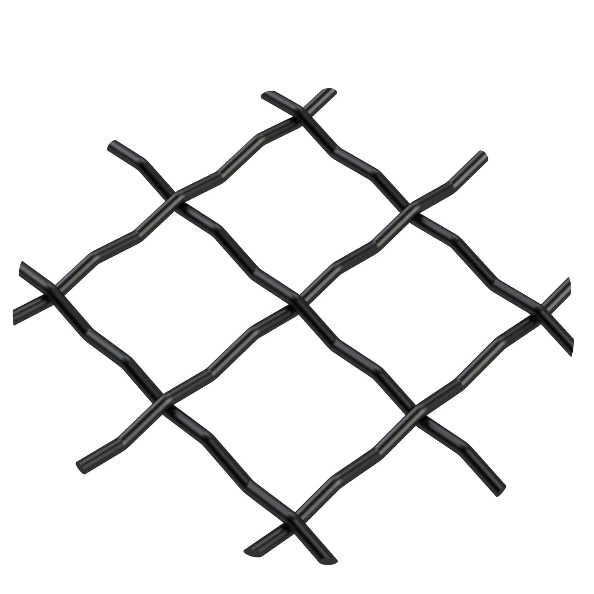 .75" Pressed Single Diamond Decorative Grille - Flat Black, 18" W x 48" L Sheet - Image 1
