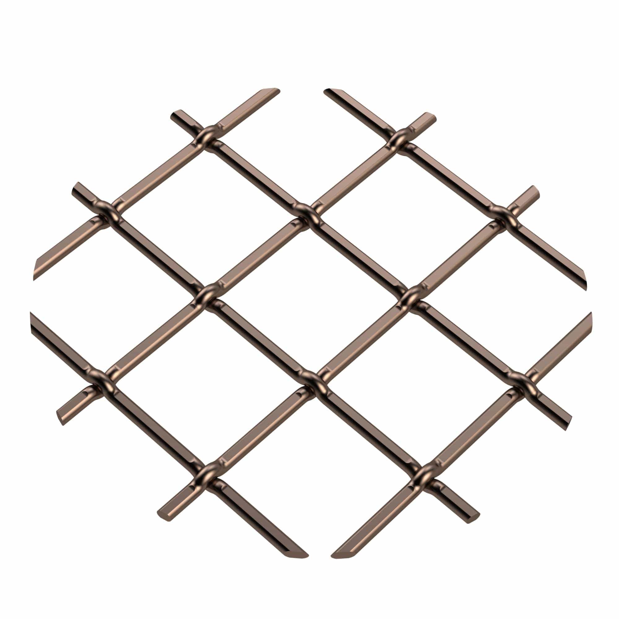 .75″ Multi-Crimp Single Diamond Decorative Grille – Antique Brass, 18″ W x 48″ L Sheet