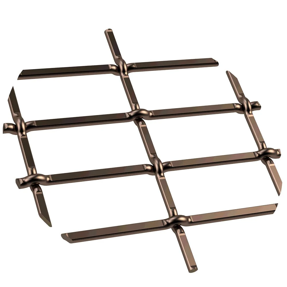 1" Flat Straight Weave Decorative Grille - Antique Brass, 18" W x 48" L Sheet - Image 1