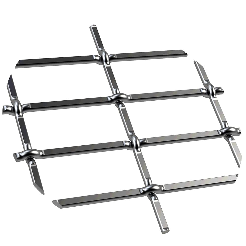 1″ Flat Straight Weave Decorative Grille – Satin Nickel, 18″ W x 48″ L Sheet