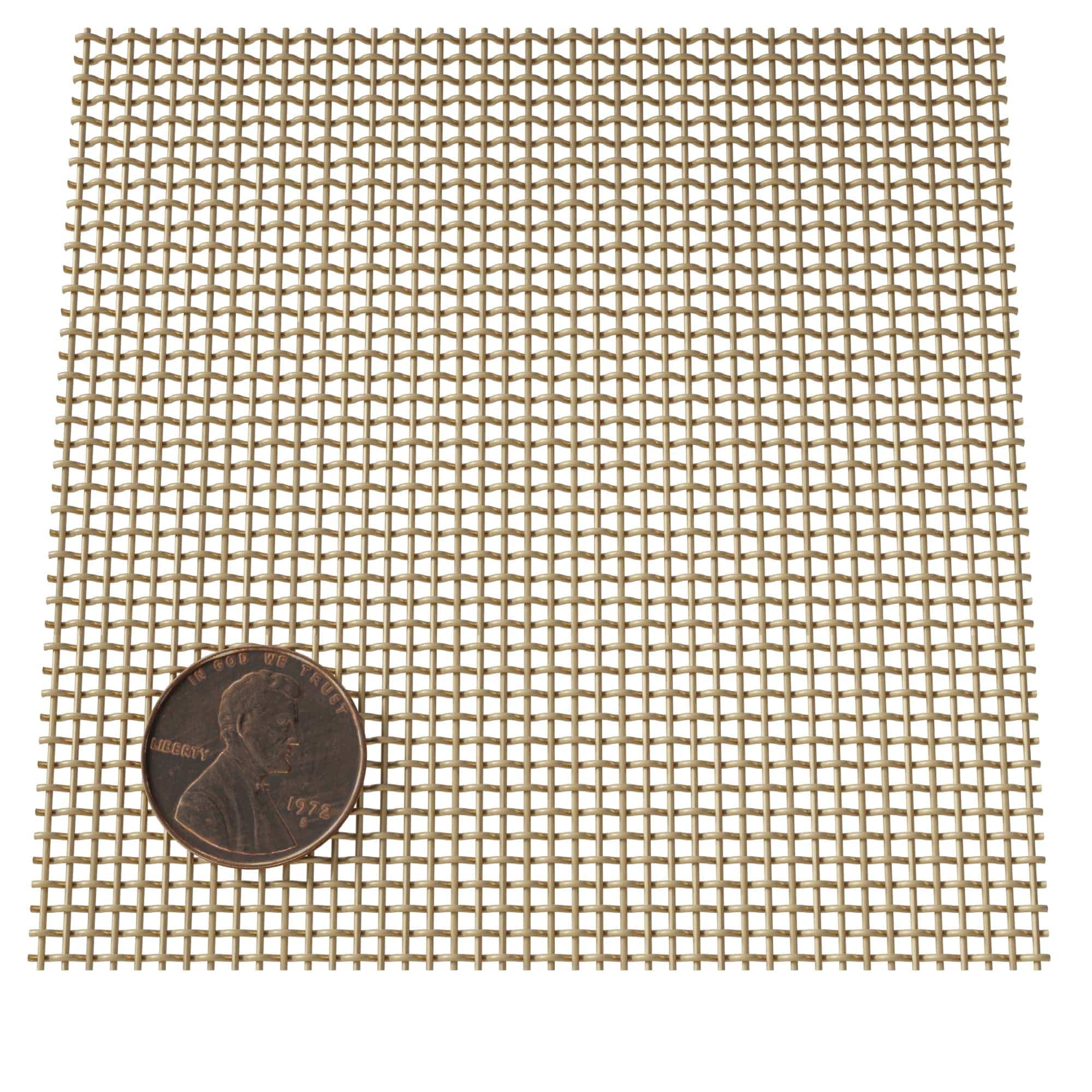 Fine Wire Mesh for Decorative Wire Grilles - 41" L x 48" W, Satin Brass - Image 1