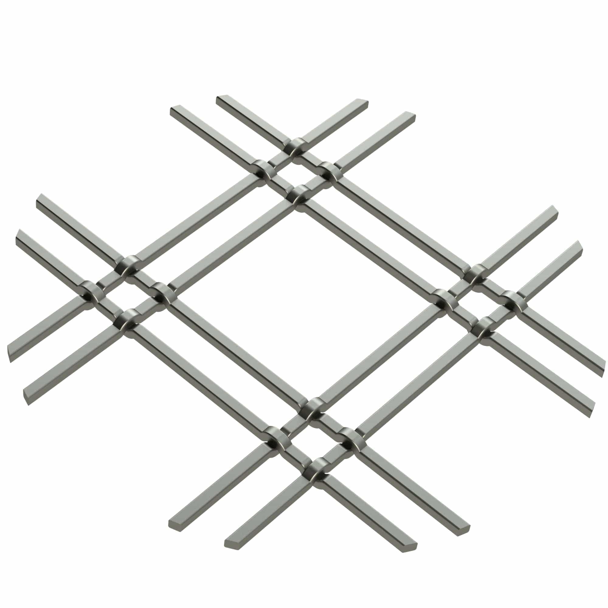 1" Flat Double Diamond Decorative Grille - Antique Pewter, 36" W x 24" L Sheet - Image 1