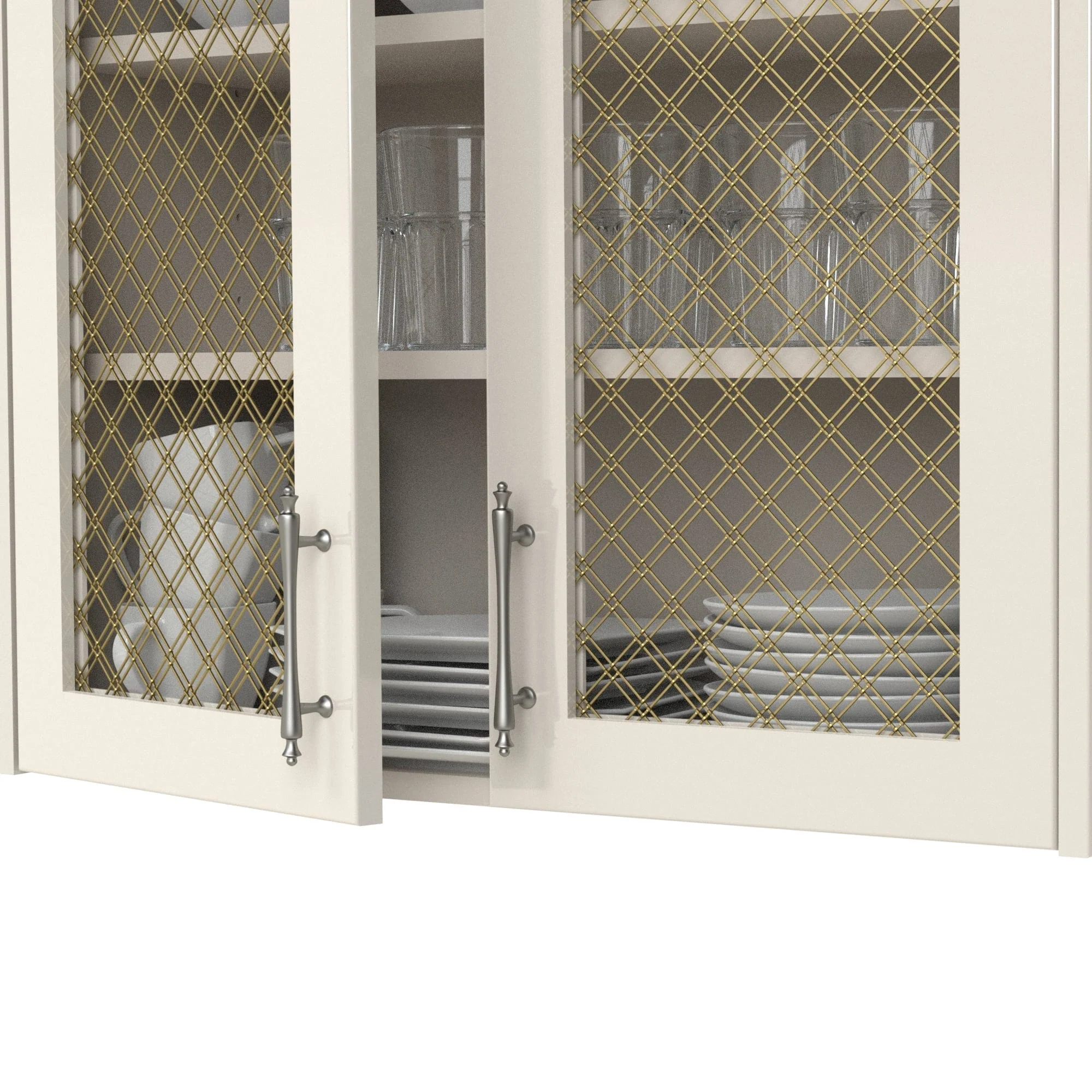 1" Flat Double Diamond Decorative Grille - Satin Brass, 36" W x 24" L Sheet - Image 2