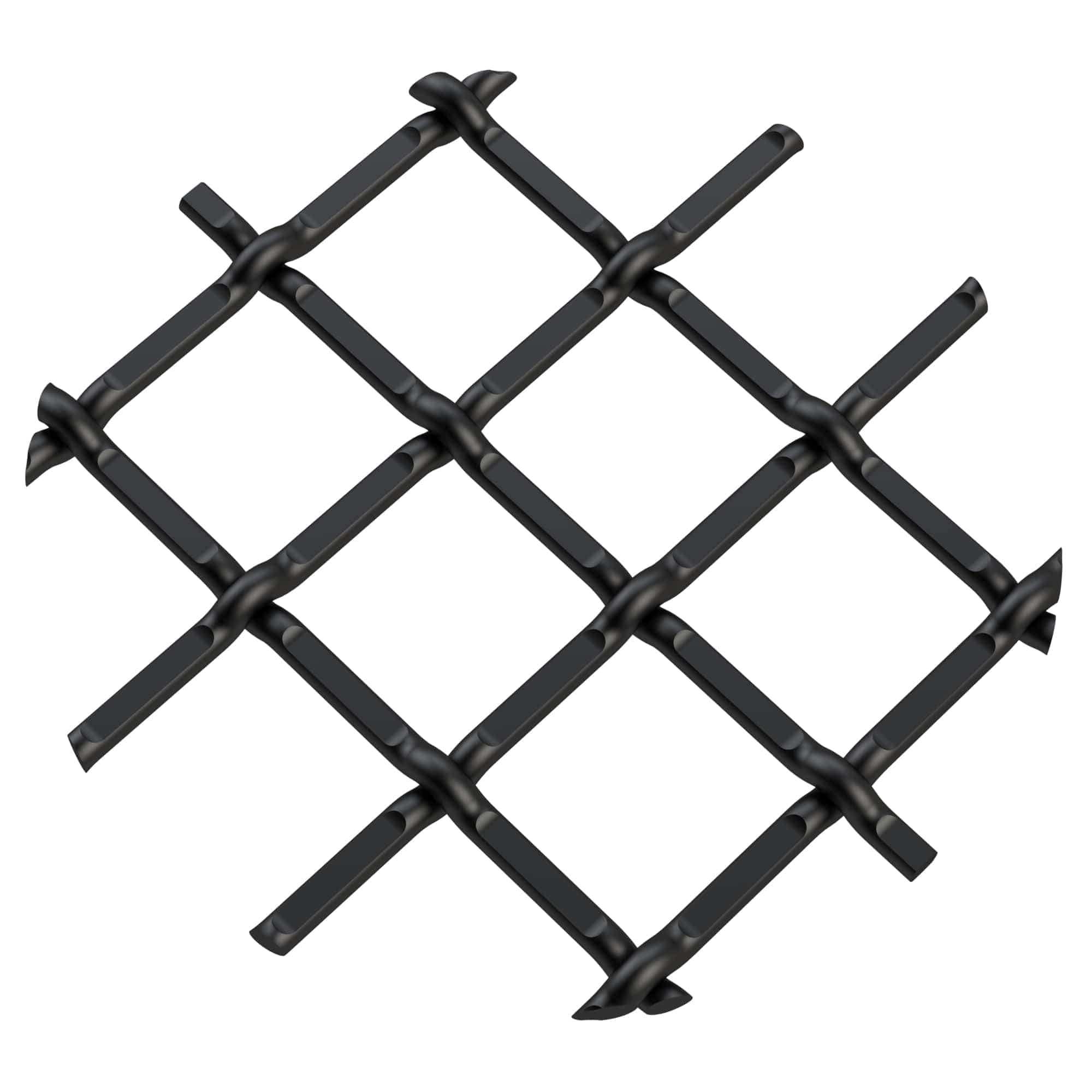 .5" Round Single Diamond Decorative Grille - Flat Black, 36" W x 24" L Sheet - Image 1