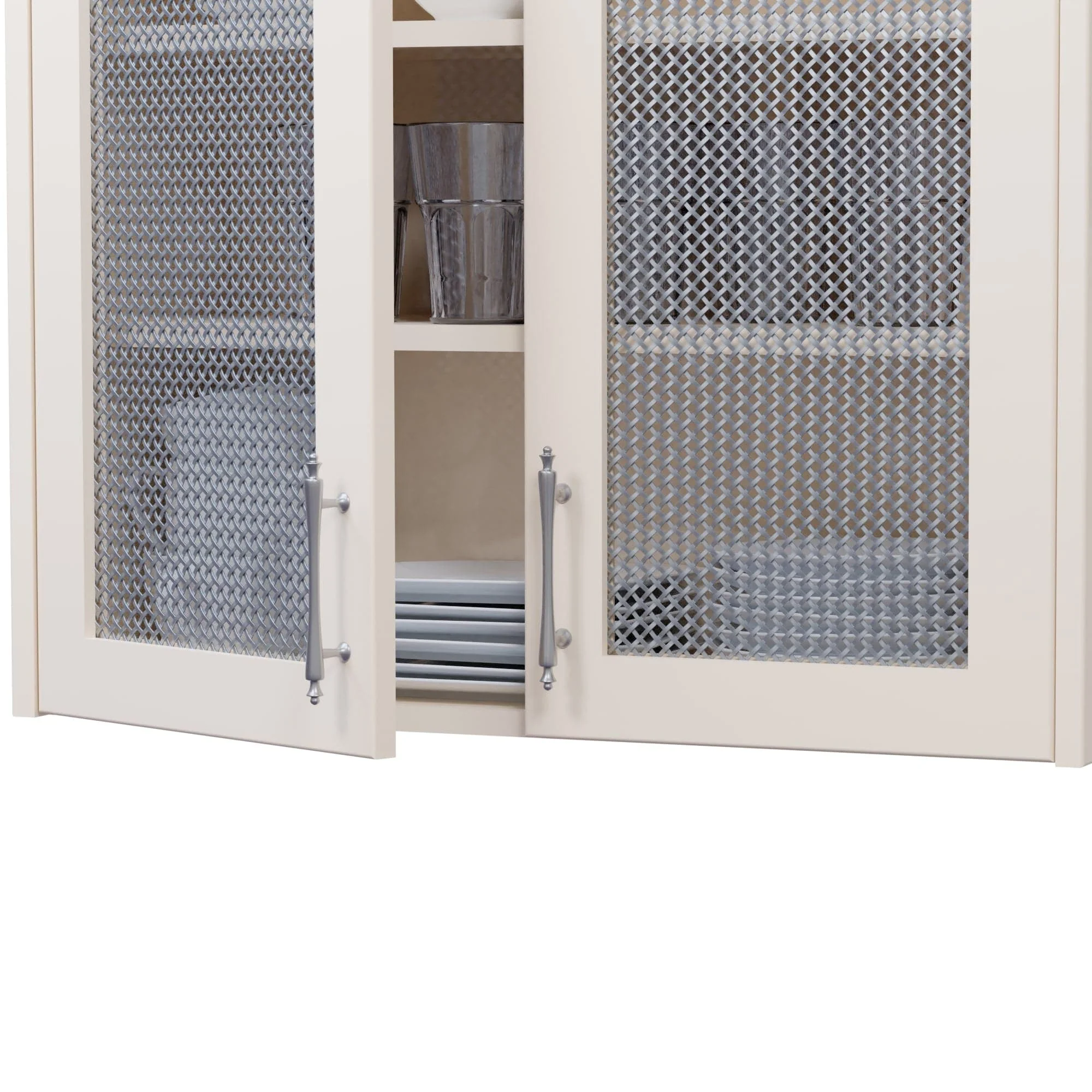 .375'' Single Flat Diamond Decorative Grille - Satin Nickel, 36''W x 24''L Sheet - Image 2