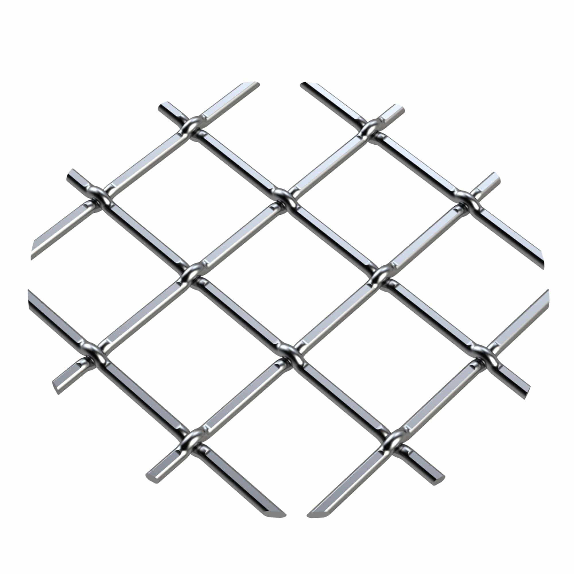 .75" Multi-Crimp Single Diamond Decorative Grille - Satin Nickel, 36" W x 24" L Sheet - Image 1