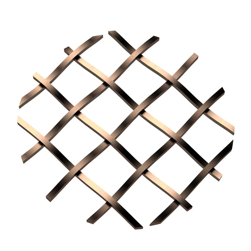 .5" Straight Flat Diamond Decorative Grille - Antique Brass, 36" W x 24" L Sheet - Image 1