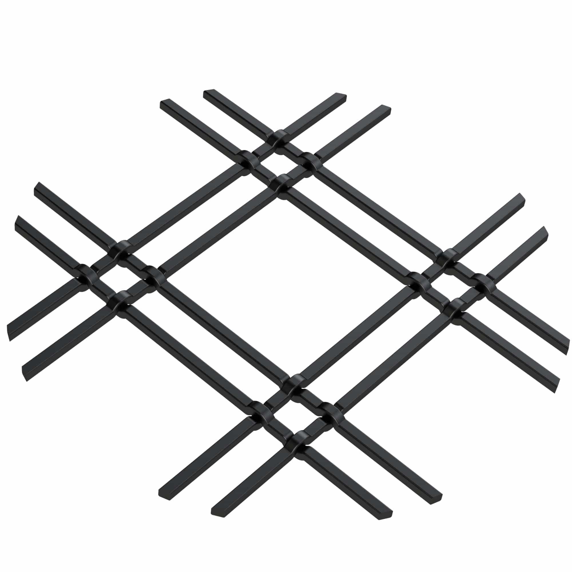 1" Flat Double Diamond Decorative Grille - Flat Black, 36" W x 48" L Sheet - Image 1