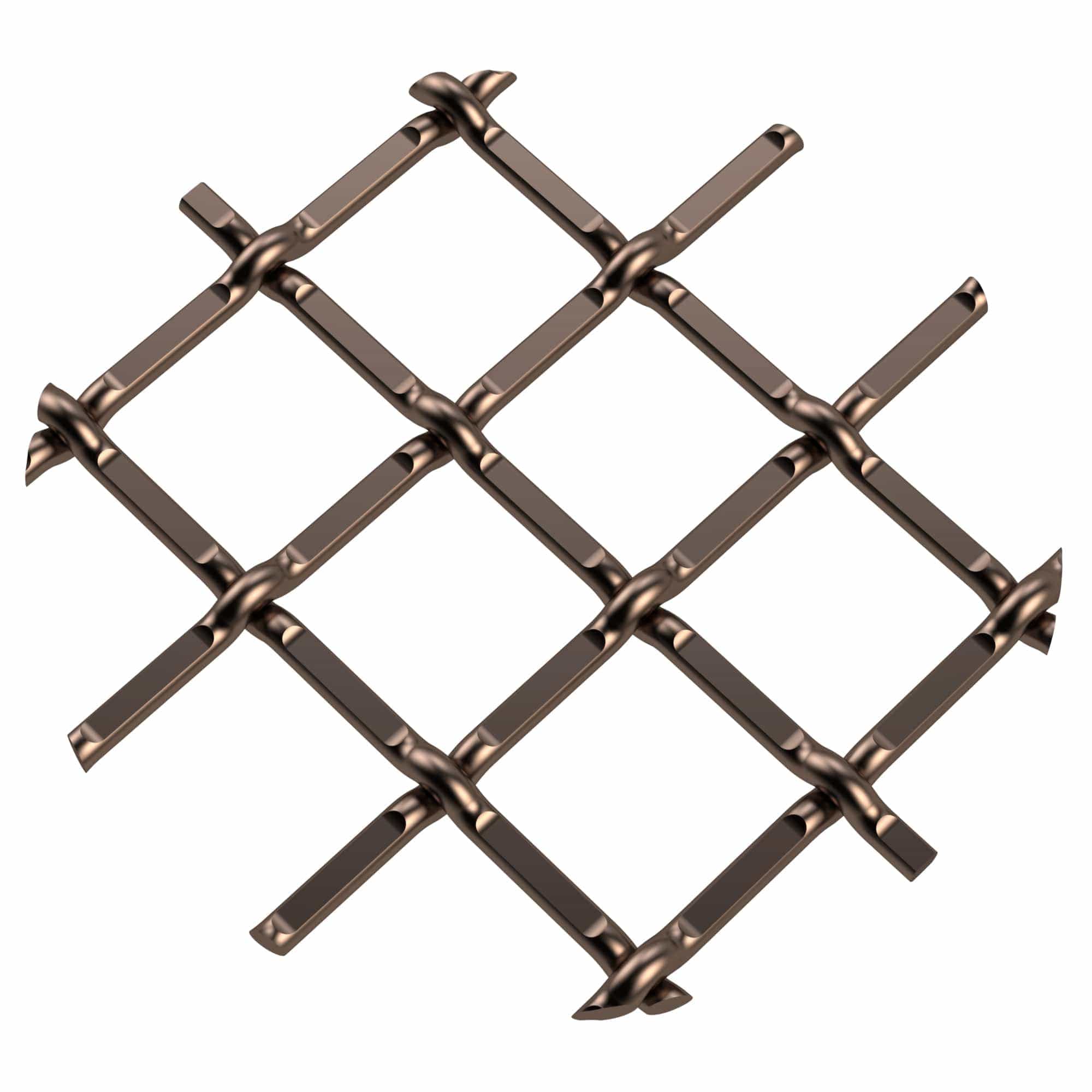 .5" Round Single Diamond Decorative Grille - Antique Brass, 36" W x 48" L Sheet - Image 1