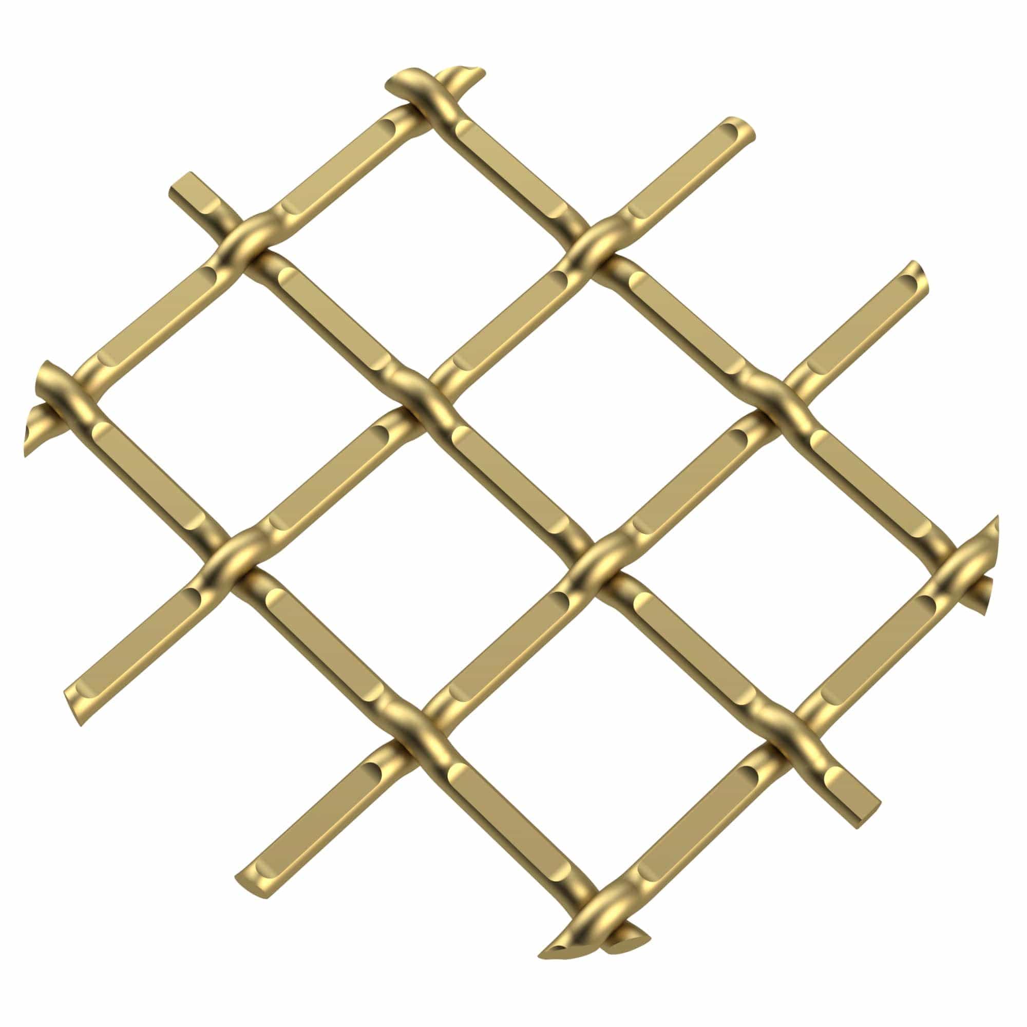 .5" Round Single Diamond Decorative Grille - Satin Brass, 36" W x 48" L Sheet - Image 1