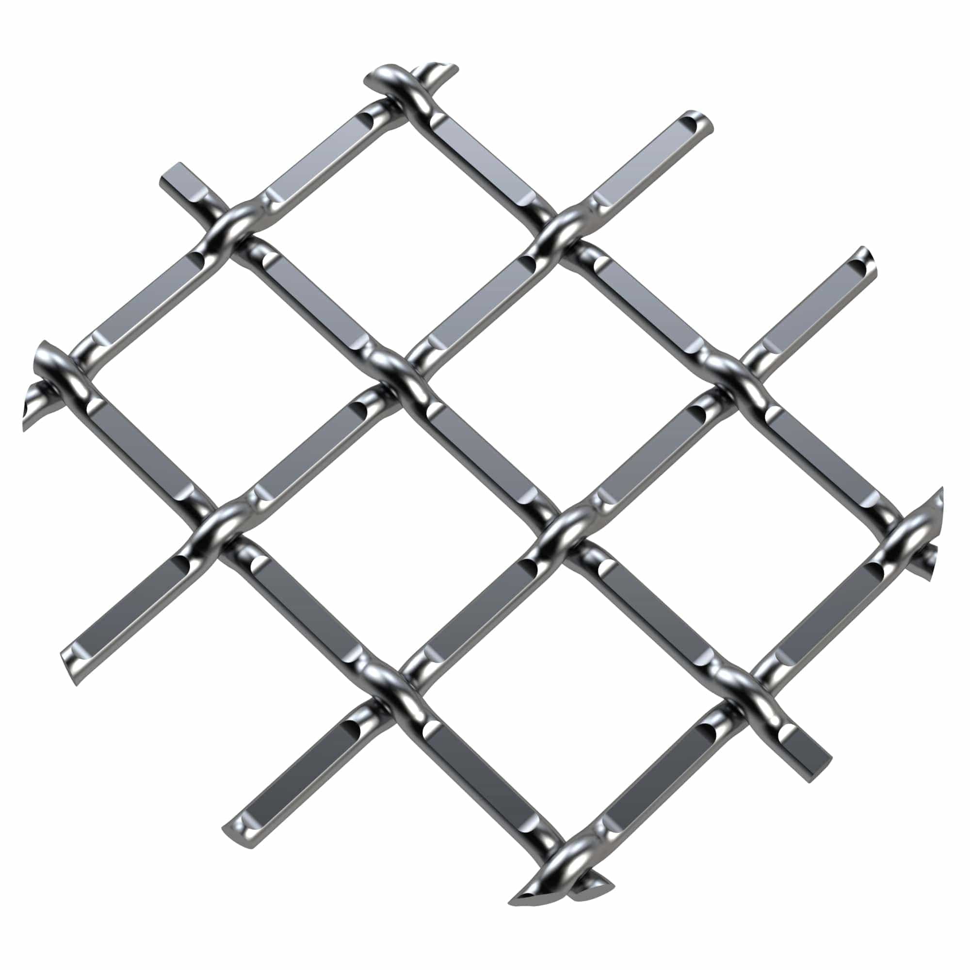 .5" Round Single Diamond Decorative Grille - Satin Nickel, 36" W x 48" L Sheet - Image 1