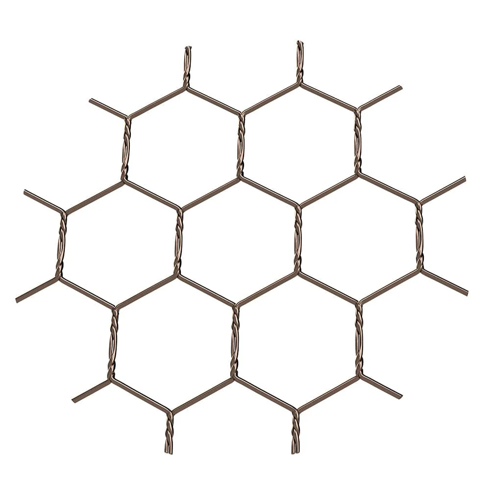 .5" Chicken Wire Decorative Grille - Antique Brass, 34" W x 48" L Sheet - Image 1