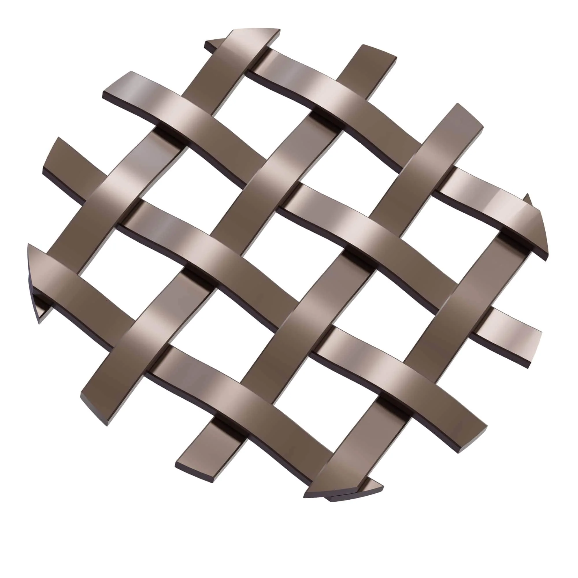 .375” Single Flat Diamond Decorative Grille – Antique Brass, 36”W x 48”L Sheet