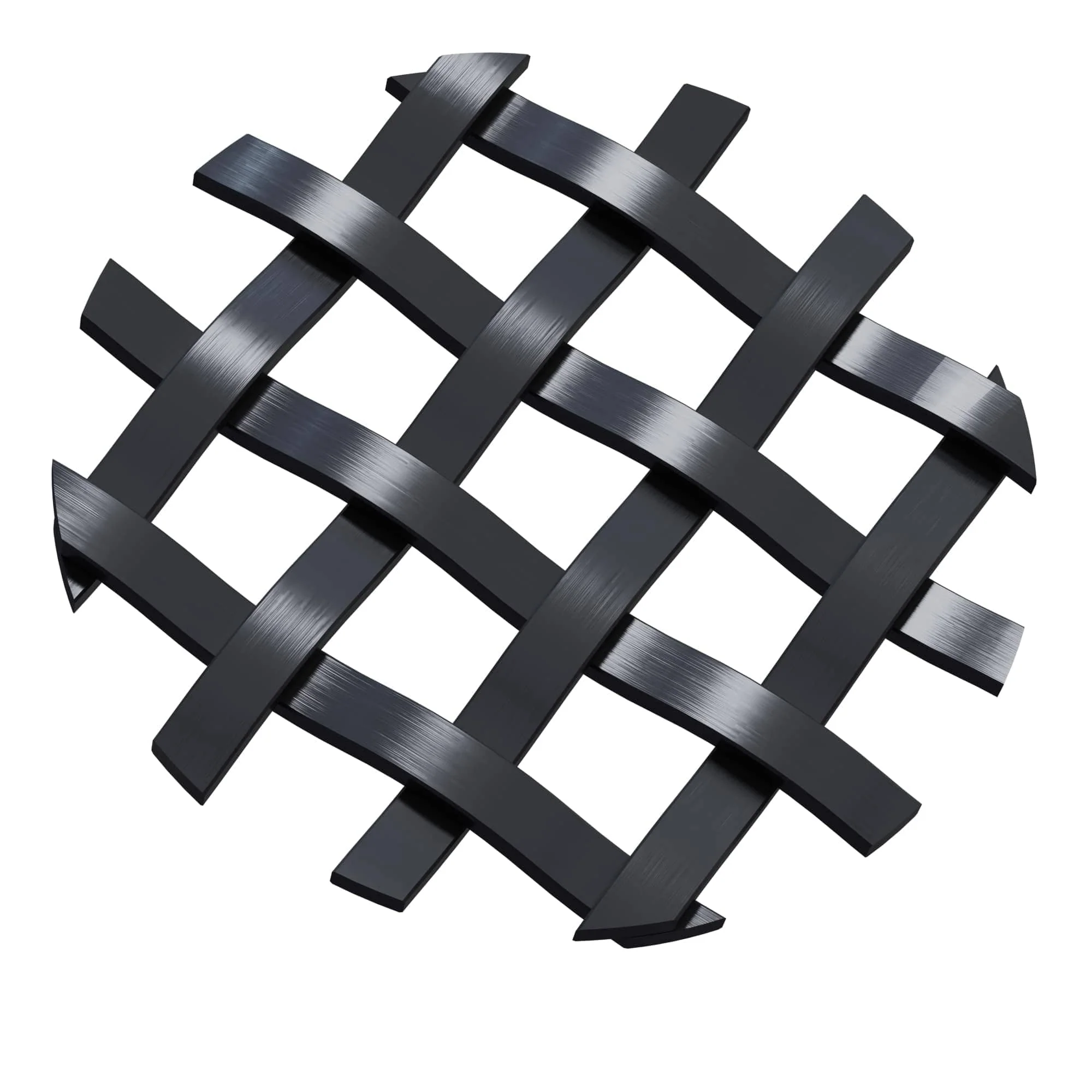 .375” Single Flat Diamond Decorative Grille – Flat Black, 36”W x 48”L Sheet