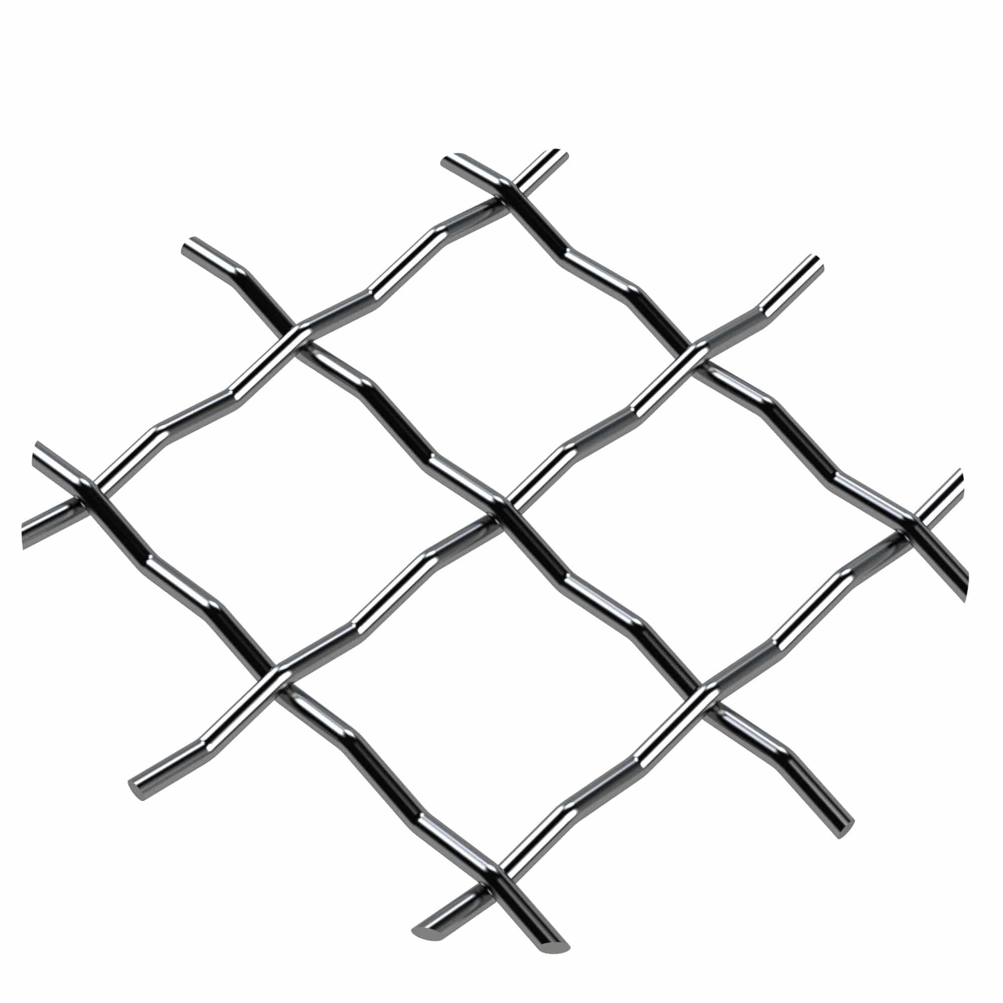 .75" Pressed Single Diamond Decorative Grille - Satin Nickel, 36" W x 48" L Sheet - Image 1
