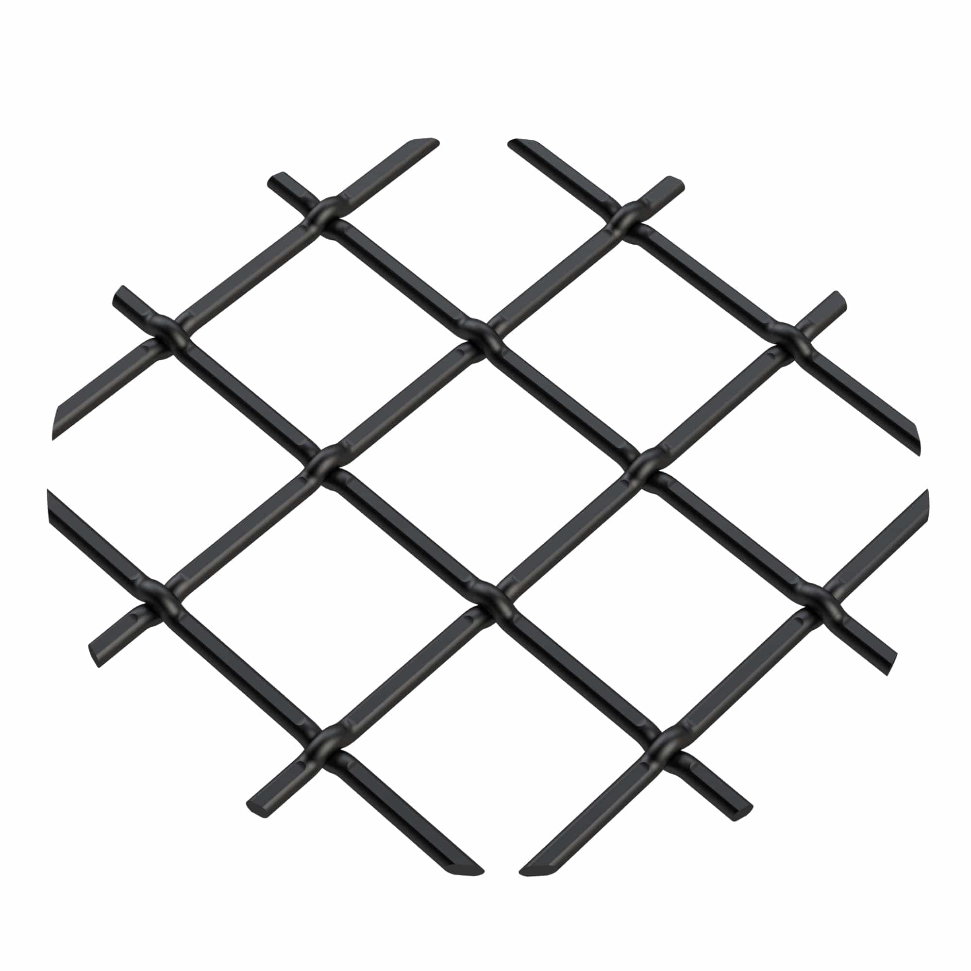 .75" Multi-Crimp Single Diamond Decorative Grille - Flat Black, 36" W x 48" L Sheet - Image 1