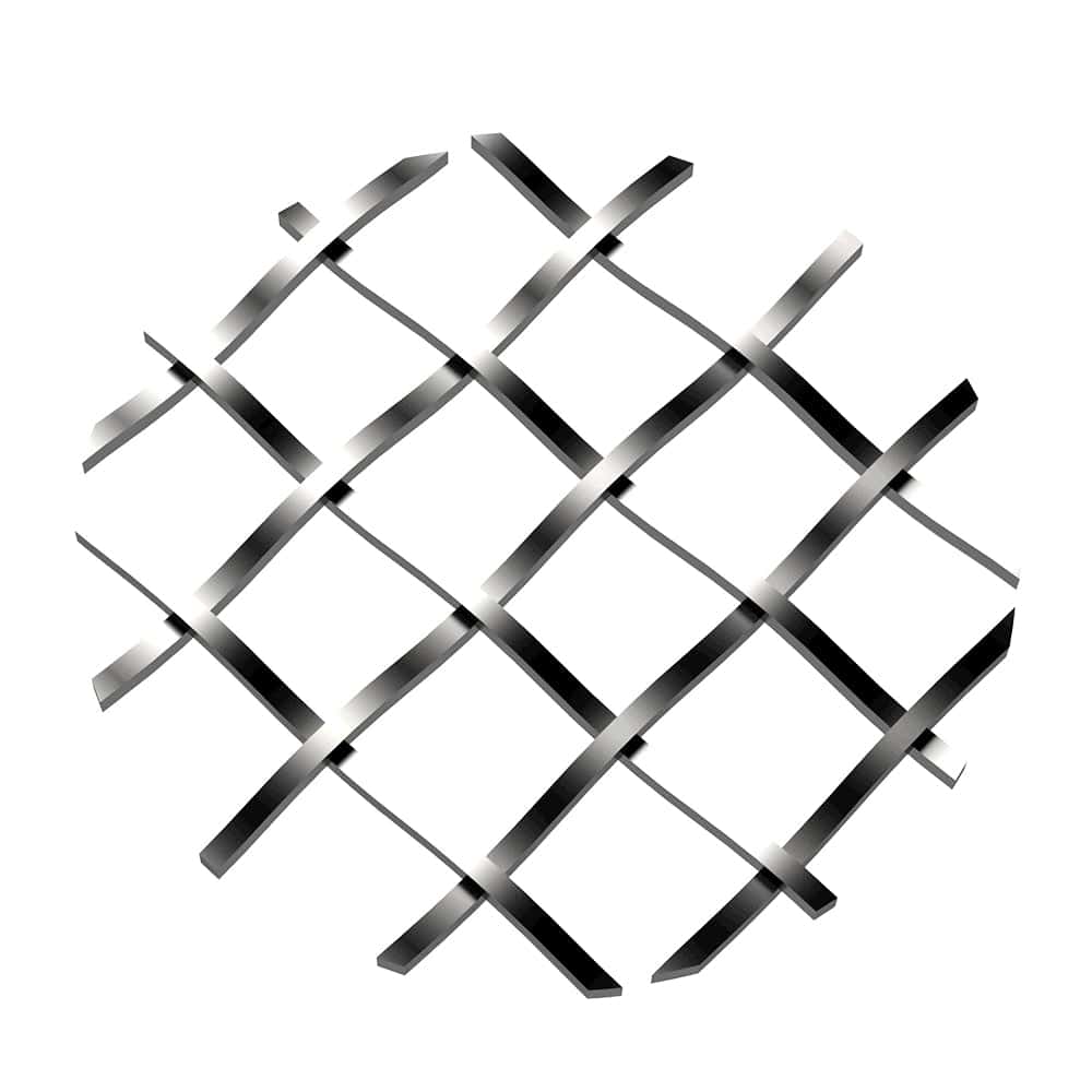.5" Straight Flat Diamond Decorative Grille - Satin Nickel, 36" W x 48" L Sheet - Image 1