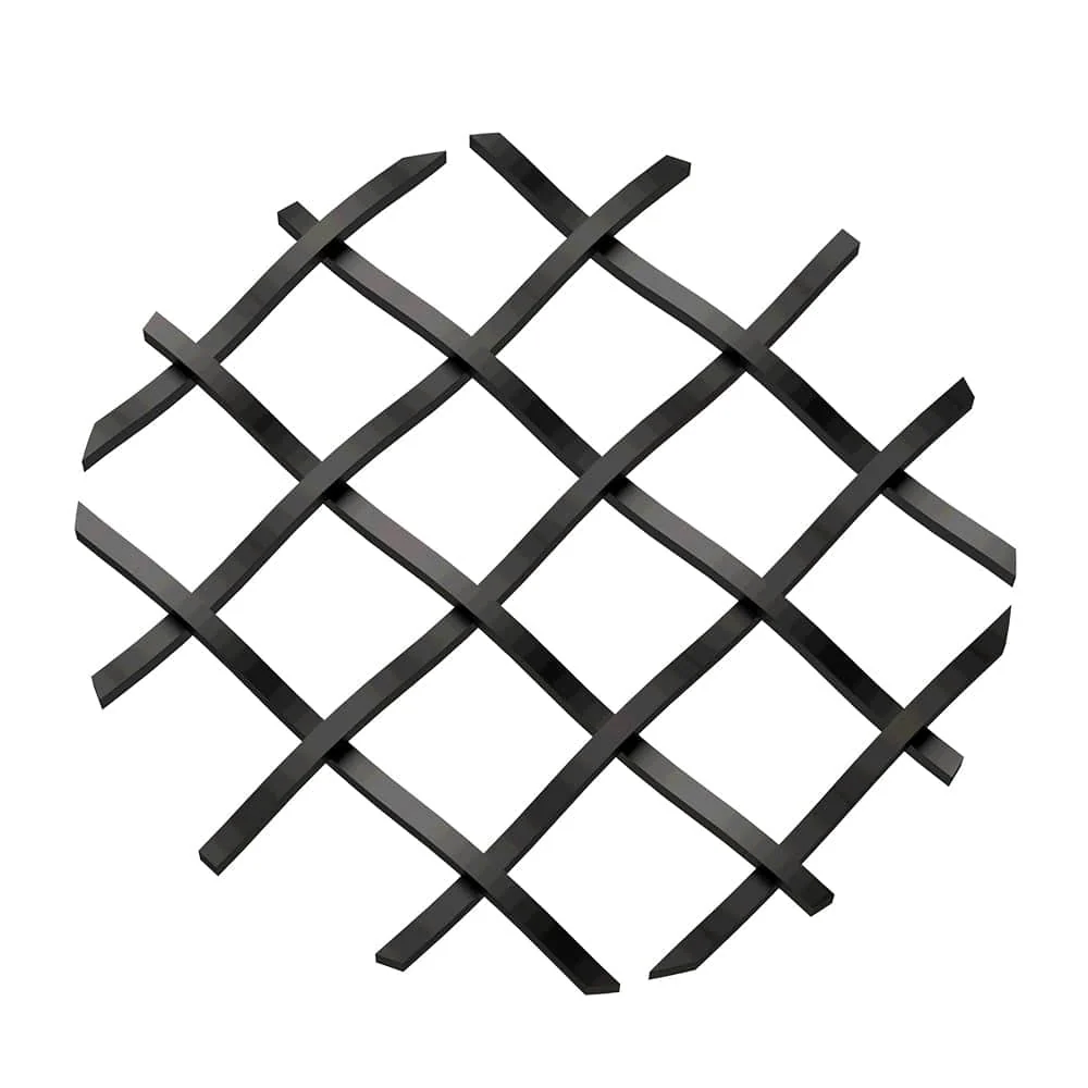 .5" Straight Flat Diamond Decorative Grille - Flat Black, 36" W x 48" L Sheet - Image 1